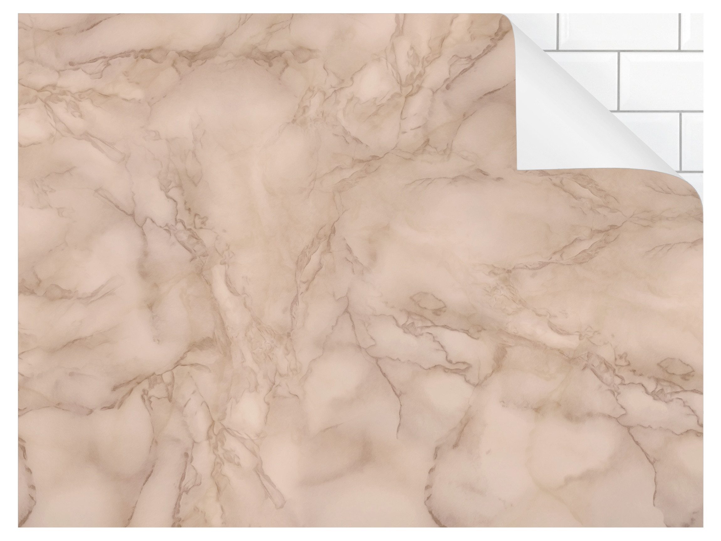 Bilderdepot24 Küchenrückwand selbstklebend beige Muster Motiv, (1-tlg., Nischenrückwand - für Fliesenspiegel ohne Bohren - matt), Nischenrückwand 3D-Effekt fugenlos Wandpaneel Küche Herd