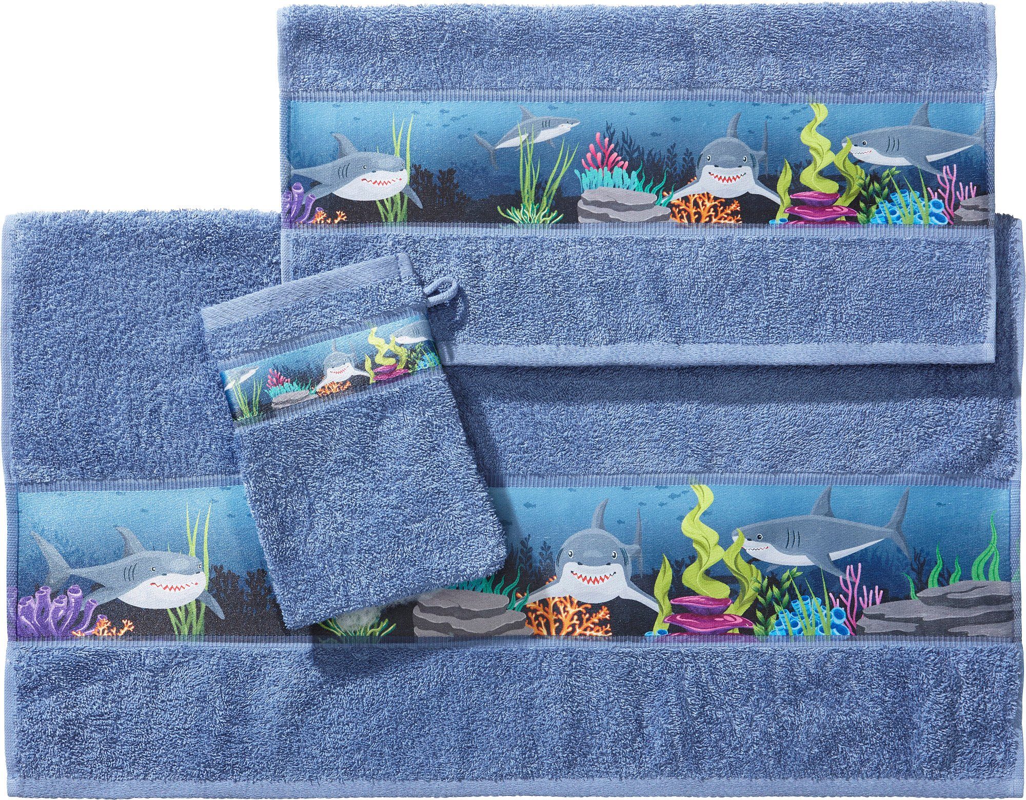 Erwin Müller Handtücher Frottier-Set 3-teilig "Hai", Walk-Frottier Uni günstig online kaufen