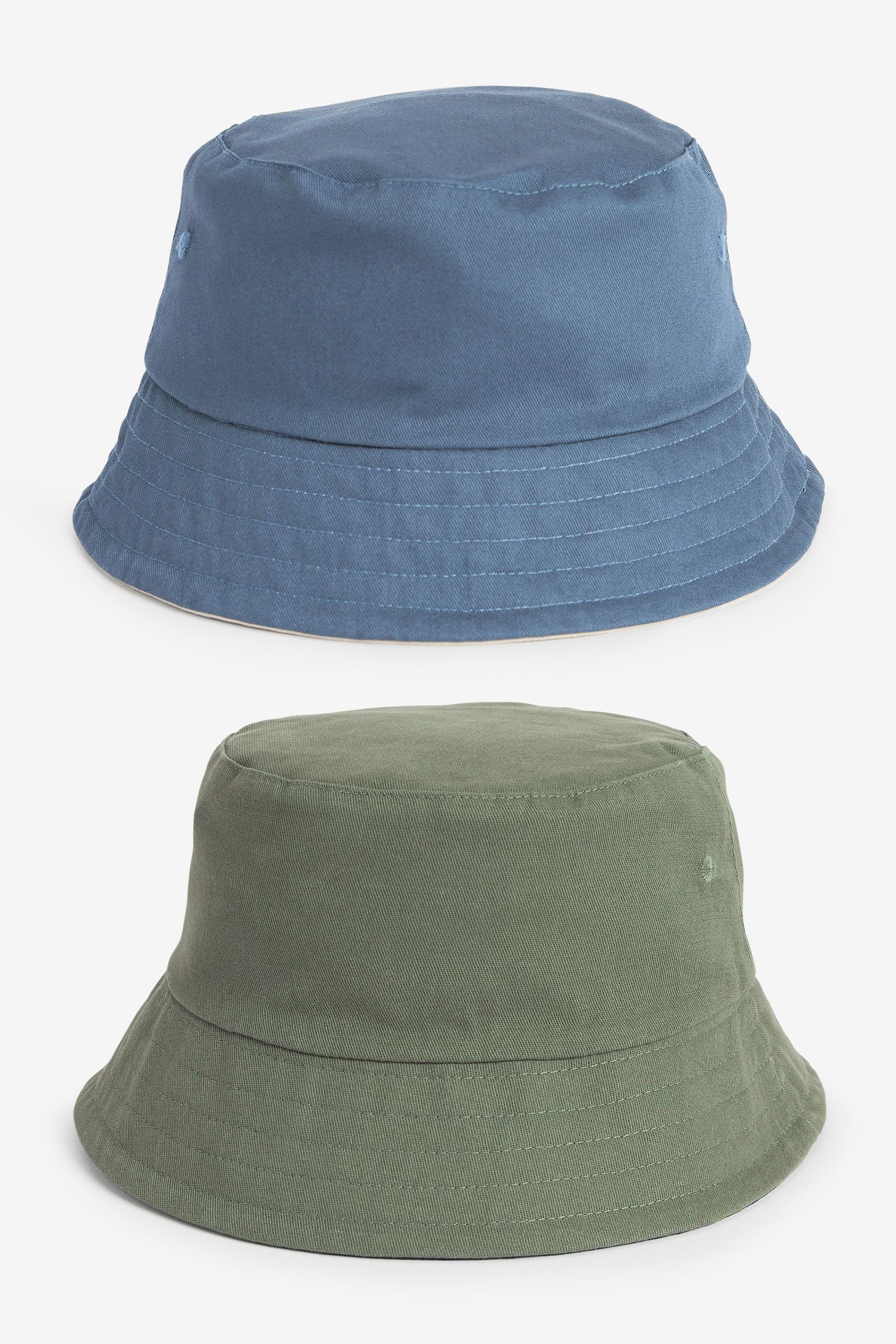 Next Fischerhut Wendebare Anglerhüte, 2er-Pack (2-St) Blue/Khaki Green