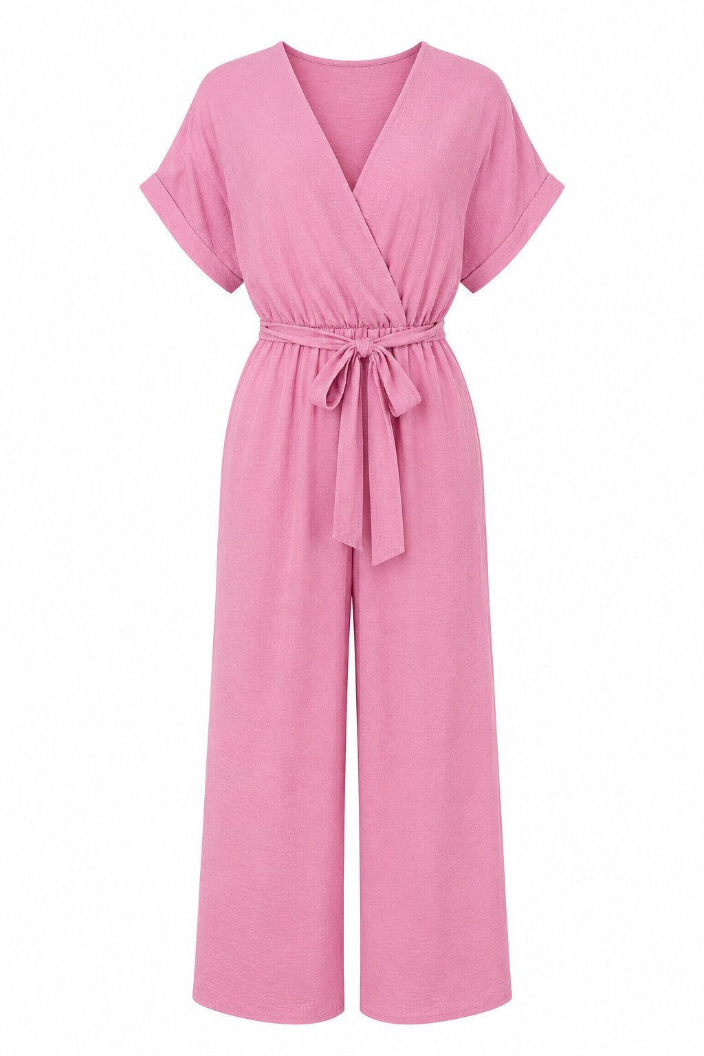 ITALY VIBES Jumpsuit - gemütlicher Jumpsuit mit Bindegürtel - einfarbiger Overall