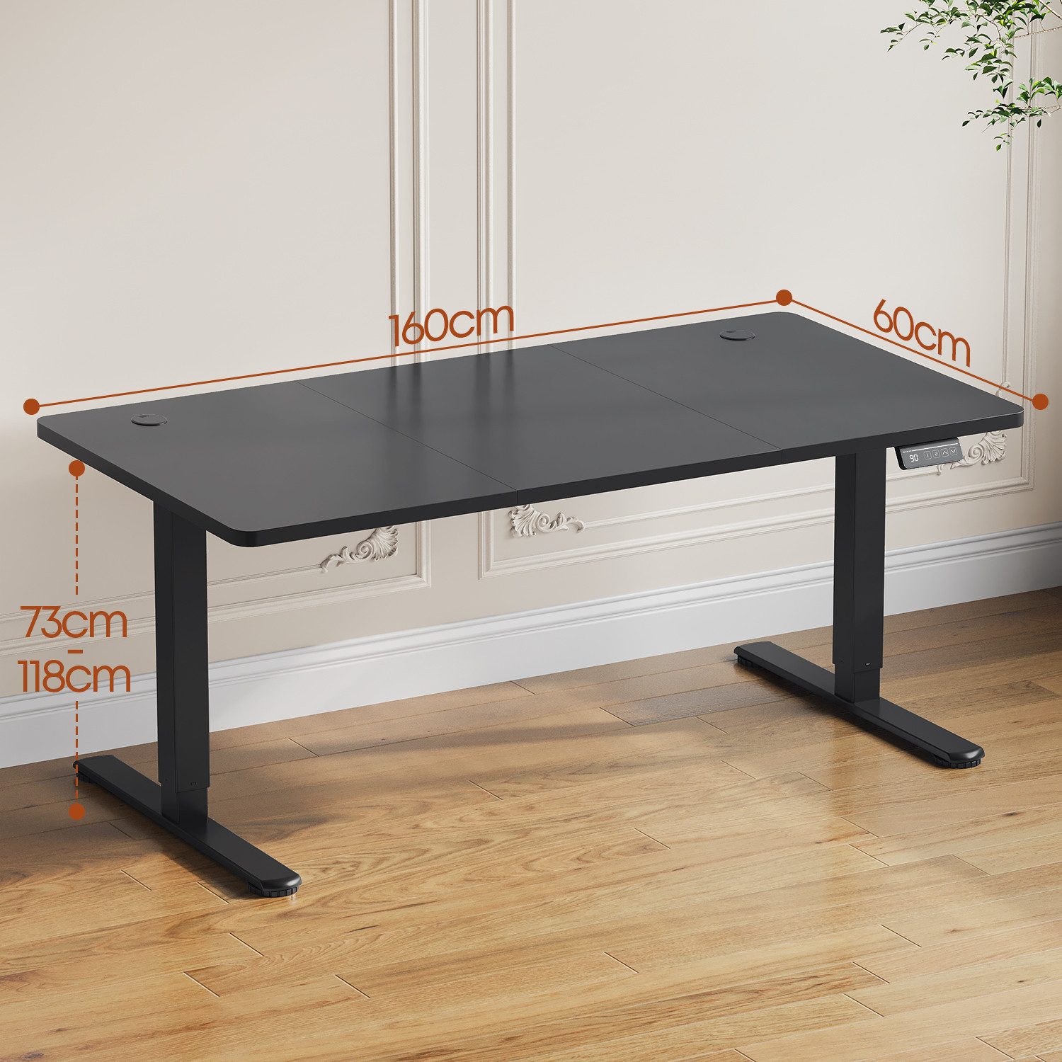 HOMALL Schreibtisch Höhenverstellbar elektrischer Memory-Funktion 100/120/140/160/180cm (Zweistufige Hohenverstellung Ergonomischer Kopfhorerhaken und Kabelhalterung)