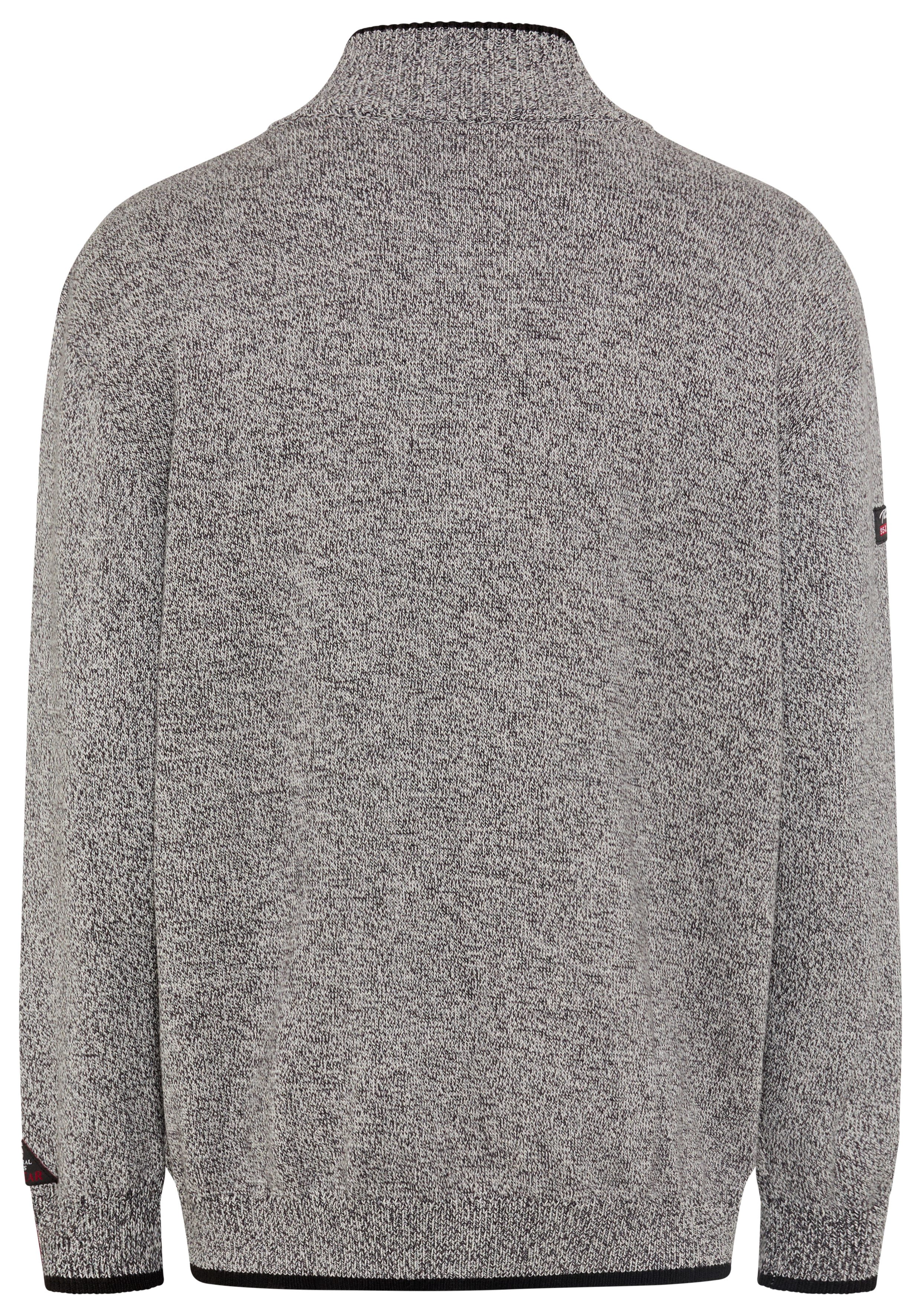 Man's World Plus Strickjacke auch in Grosse Größen bis Gr. 7XL Regular Fit, melierte Optik, mit Stehkragen, mit Reißverschluss – Bild 5 von 5