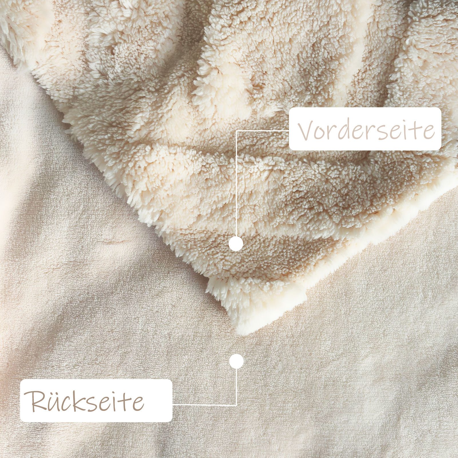 KEAYOO Bettwäsche TF, Polyester, 2 teilig, Flauschig warmes Teddy Plüsch warm für Winter