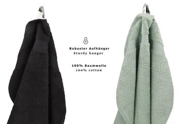 Betz Handtuch Set 12-TLG. Handtuch Set Premium Farbe Graphit/heugrün, 100% Baumwolle, (12-tlg)