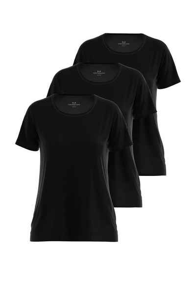 GÖTZBURG Unterziehshirt GÖTZBURG Damen Shirt schwarz uni 3er Pack (3-St)