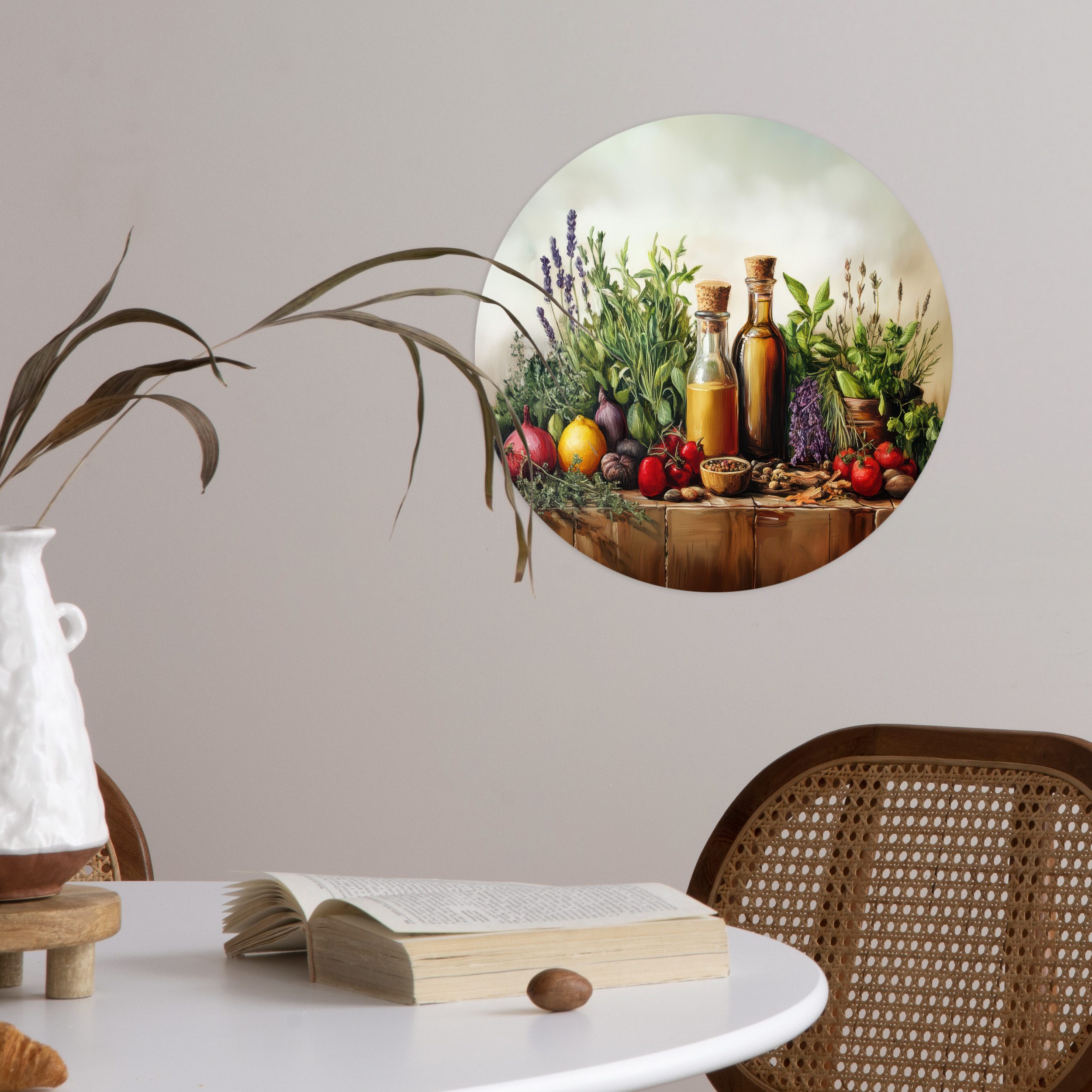 MuchoWow Wandsticker Stilleben - Kräuter - Gewürze - Früchte - Farbenfroh (1 St), Wandtattoo Selbstklebend, Wohnzimmer Deko Aufkleber, 30x30 cm – Bild 5 von 5