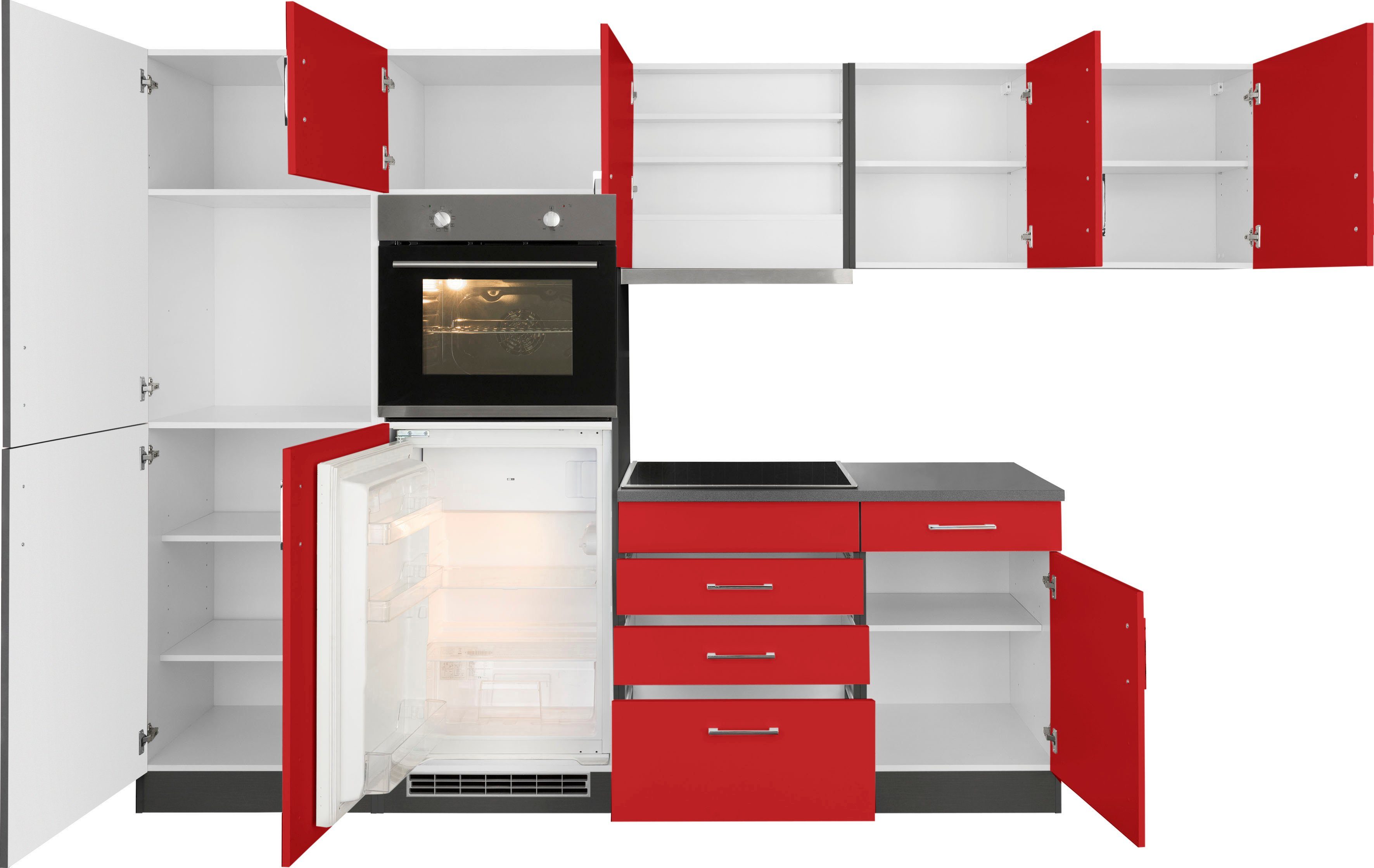 KOCHSTATION Küchenzeile KS-Paris – Küchen mit einzigartigen Fotomotiven auf den Fronten, Stellbreite 290/220 cm, wahlweise mit E-Geräten und Induktion – Bild 3 von 5