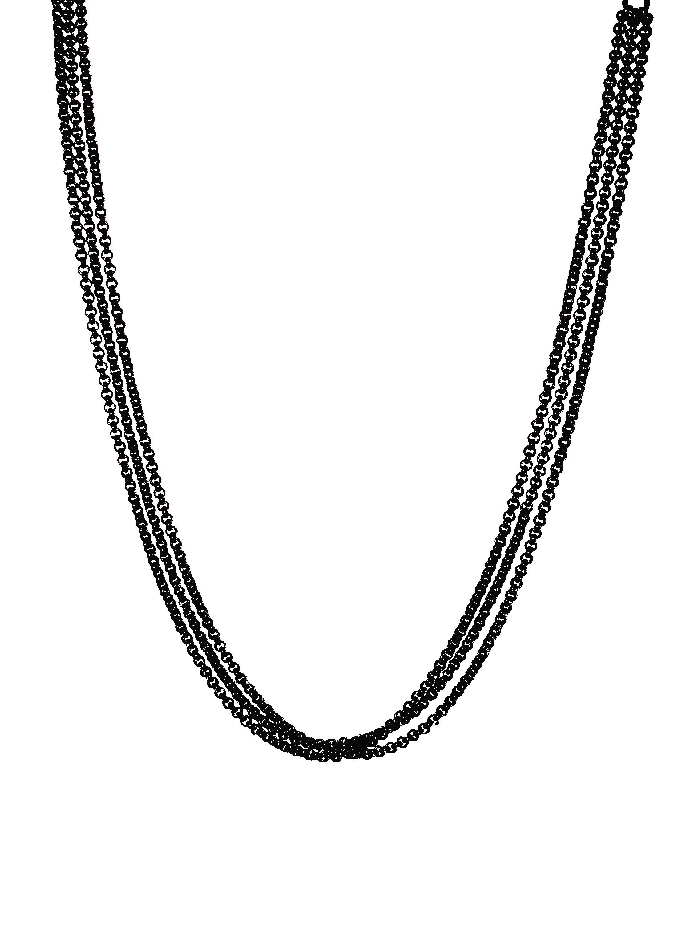 MONOMANIA Kette ohne Anhänger Monomania 43313S-40 Halskette Damen 3 Stränge Schwarz aus Edelstahl 4