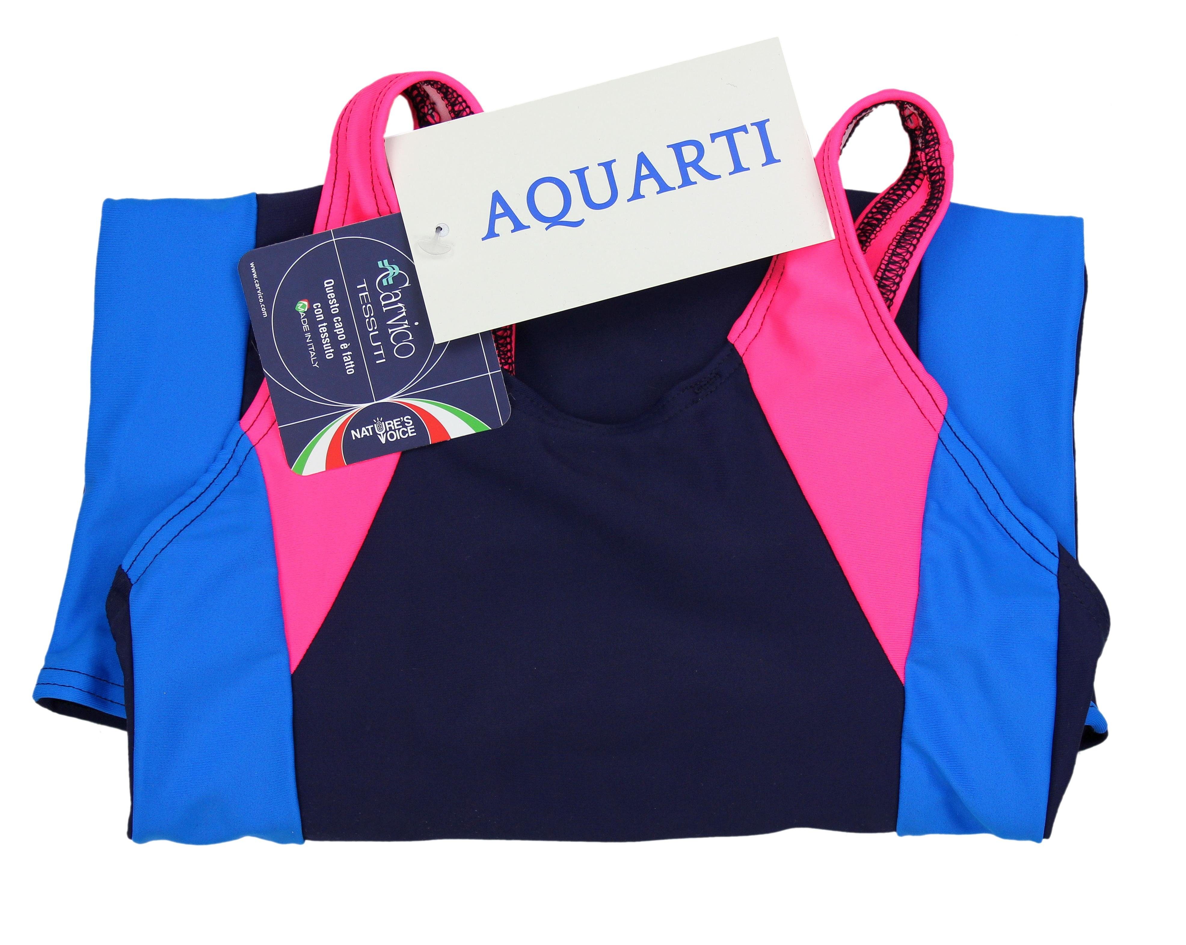 Aquarti Badeanzug Pink / mit / Aquarti Bein Dunkelblau Mädchen Blau Ringerrücken Badeanzug