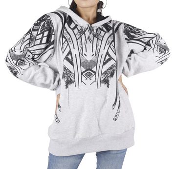 Guru-Shop Langjacke Goa Festival Hoody mit Tribal Print,.. alternative Bekleidung