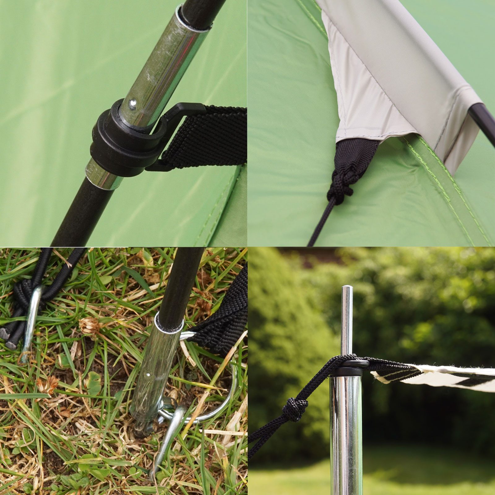 TRUTZHOLM Tunnelzelt für 4 Personen Familienzelt Campingzelt 4-Mann Zelt grün wasserdicht, Personen: 4 (Komplettset)