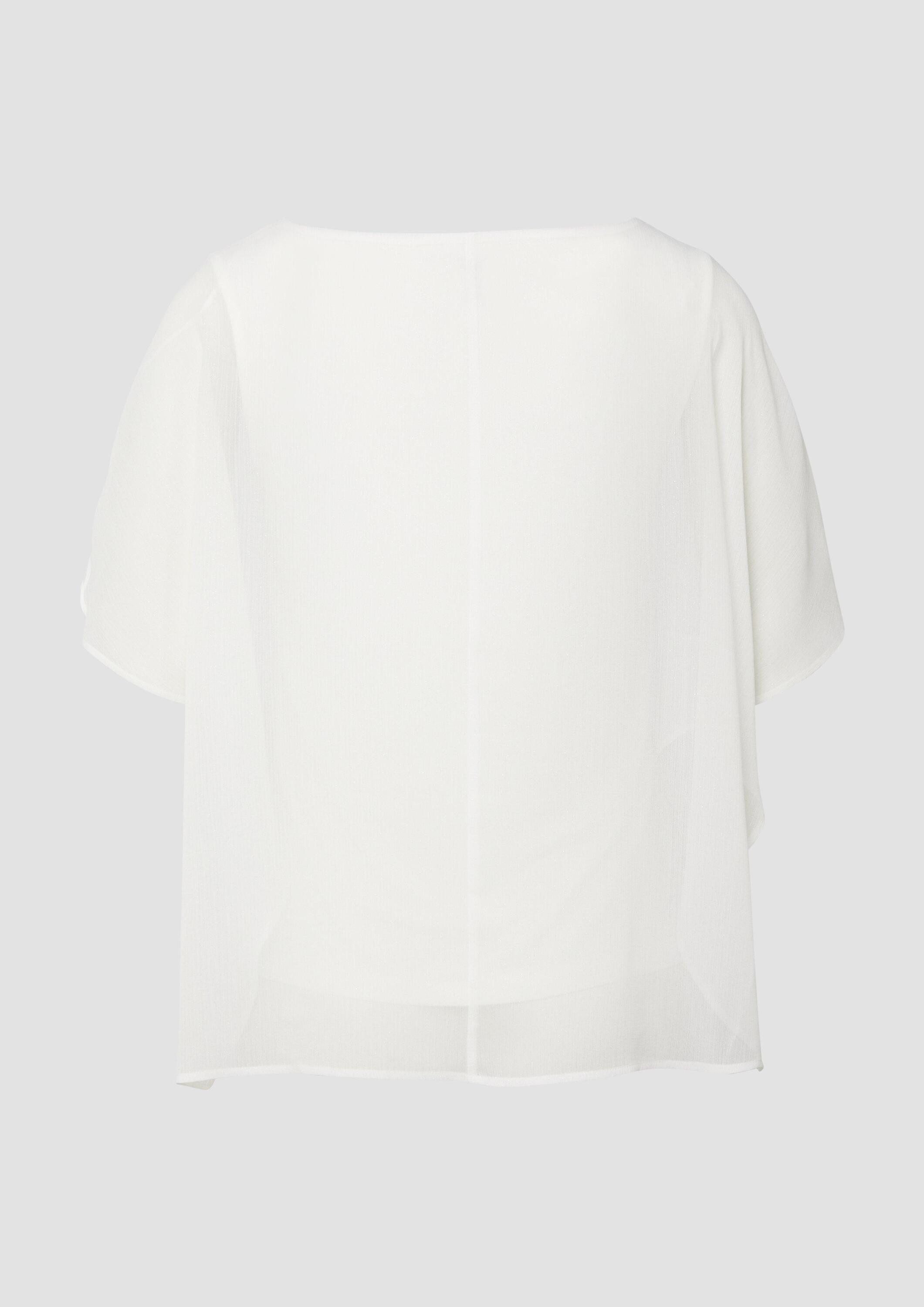 s.Oliver Kurzarmshirt T-Shirt Chiffon-Shirt im Relaxed Fit mit Jersey-Top günstig online kaufen