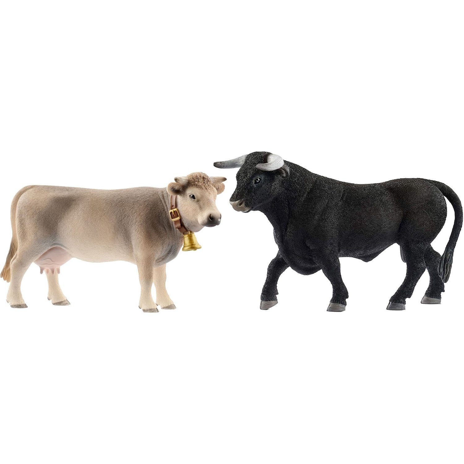 Braunvieh Set Schwarzer 13875 Stier Schleich® Farm 2er Kuh 13874 Tierfigur World +