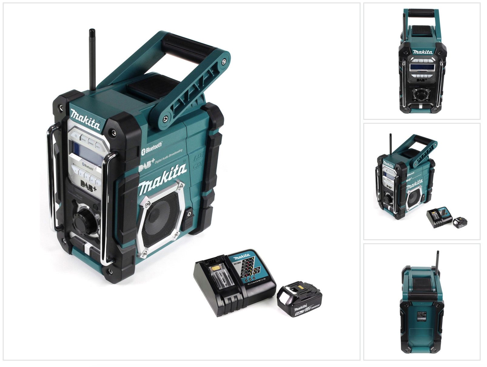 Makita DMR 112 RT1 Akku Baustellen Radio 7,2 - 18V Bluetooth DAB+ + 1x 5,0Ah Baustellenradio
