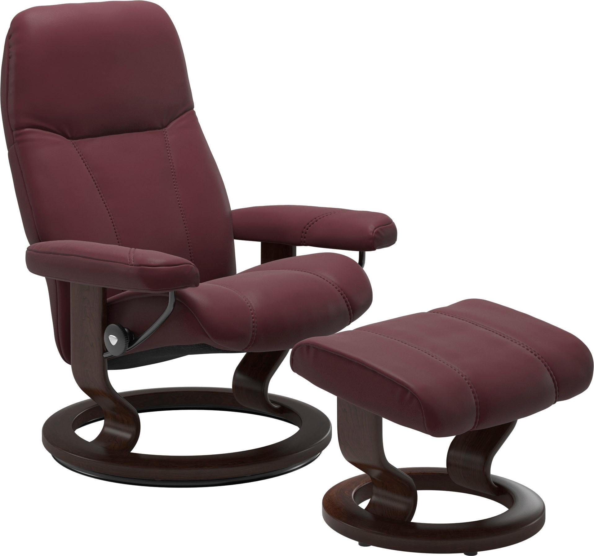 mit mit Braun Größe Relaxsessel Classic Stressless® Gestell Hocker), Base, S, Hocker, (Set, Relaxsessel Consul mit