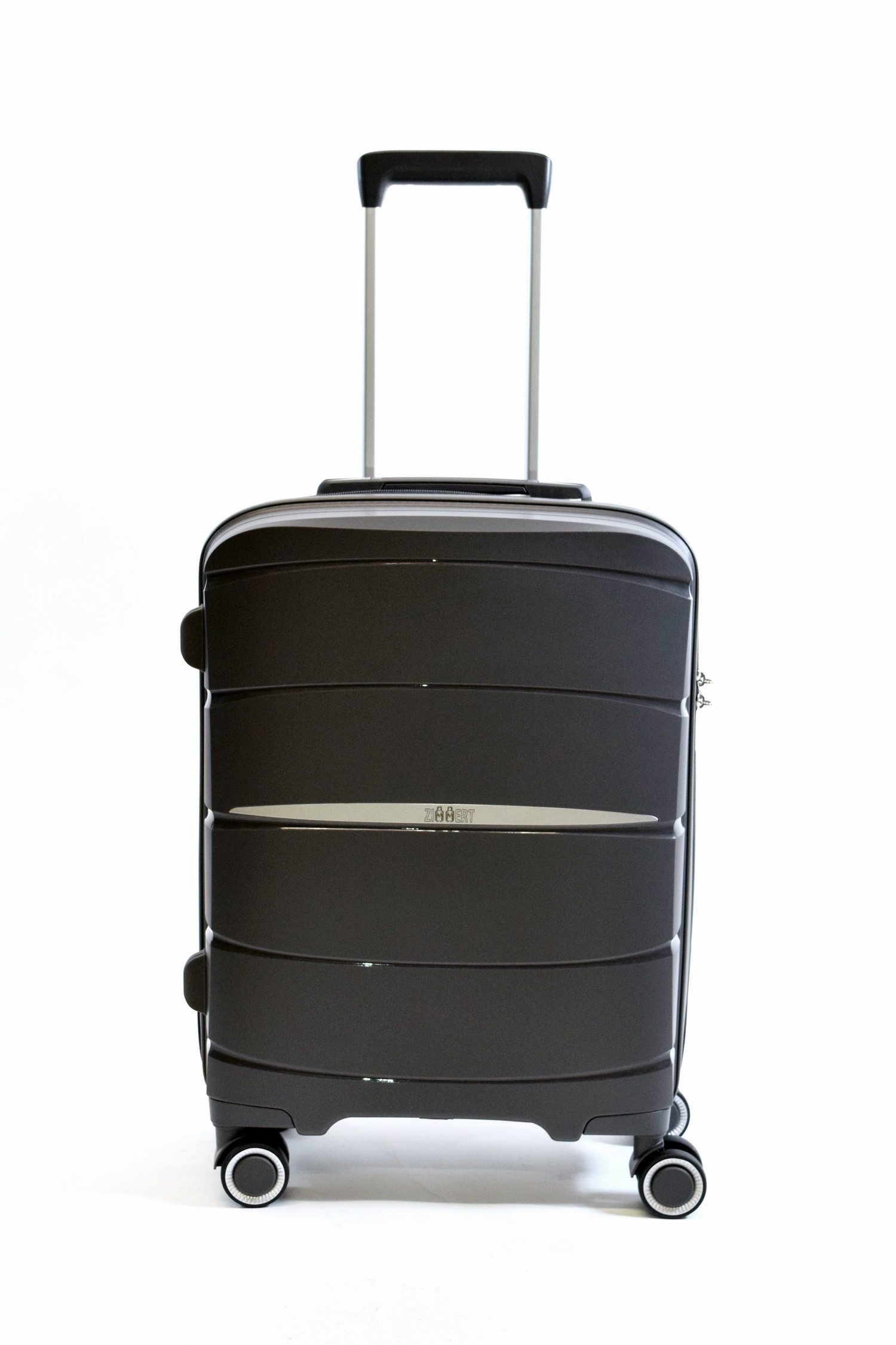 Zimmert Leather Hartschalen-Trolley Speetliner, Gr. S 55 cm, 4 Rollen Blau Grau leicht, Polypropylen mit TSA-Schloss