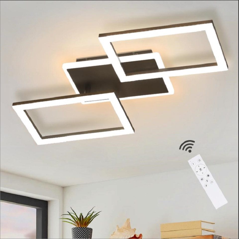 ZMH LED Deckenleuchte Drei Rechtecken Kristall Modern LEDs für Schlafzimmer günstig online kaufen