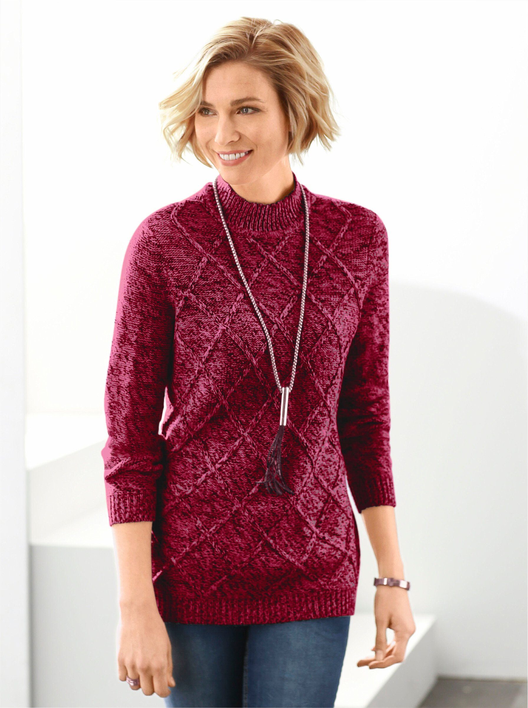 Sieh an! rot-meliert Strickpullover