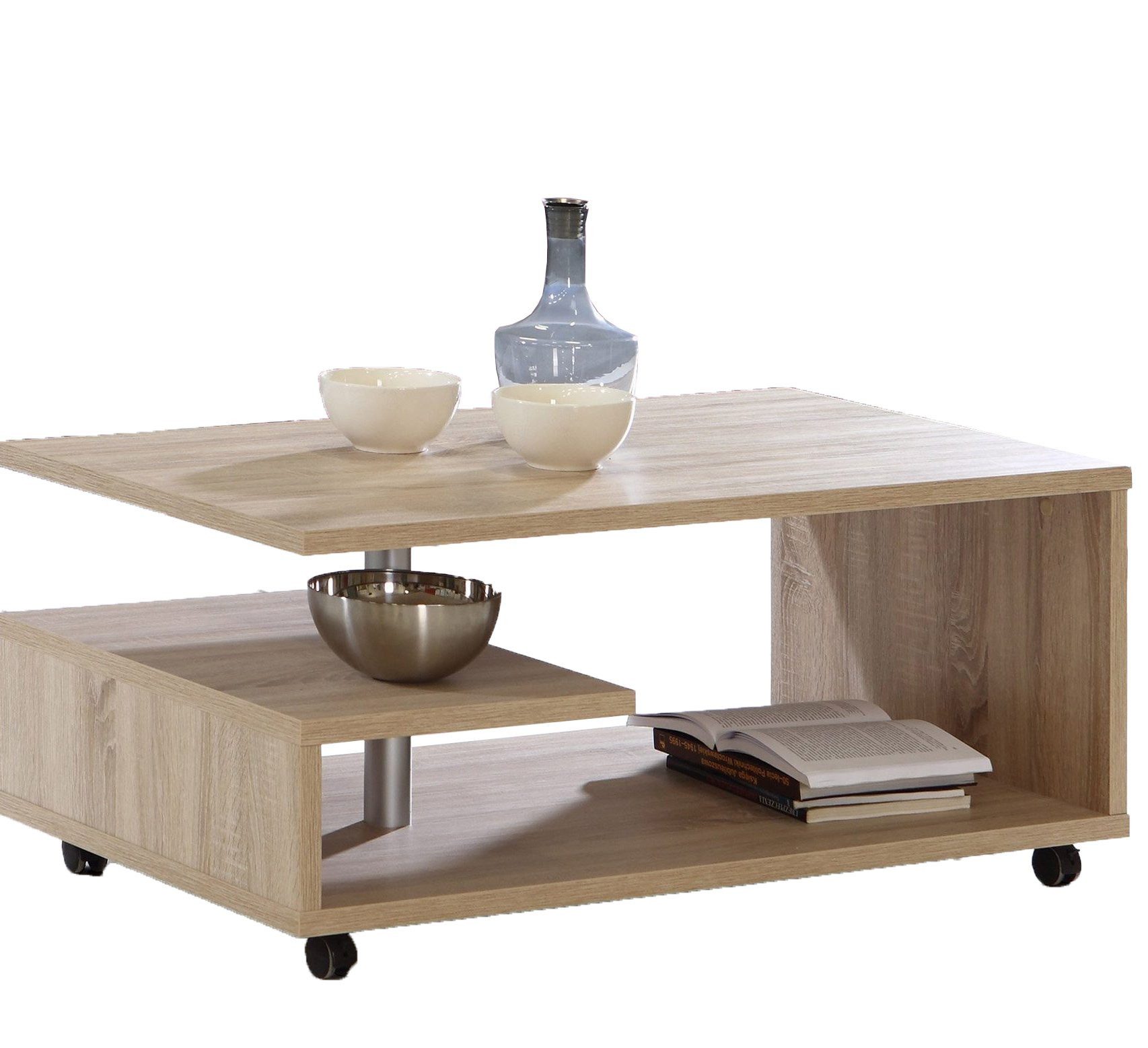 Newroom Couchtisch Eiche Antik 105 cm, Couchtisch Eiche Antik Modern Wohnzimmertisch Sofatisch Wohnzimmer