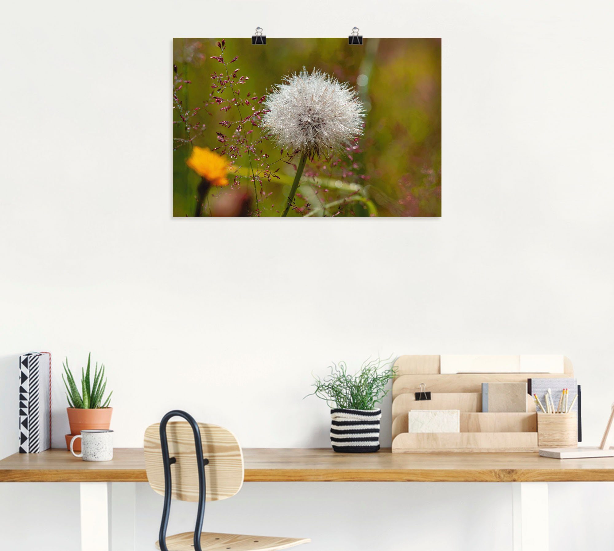 Blumenfeld, Wandbild oder im Größen Leinwandbild, St), Pusteblume (1 Alubild, Poster versch. als Blumen Wandaufkleber in Artland