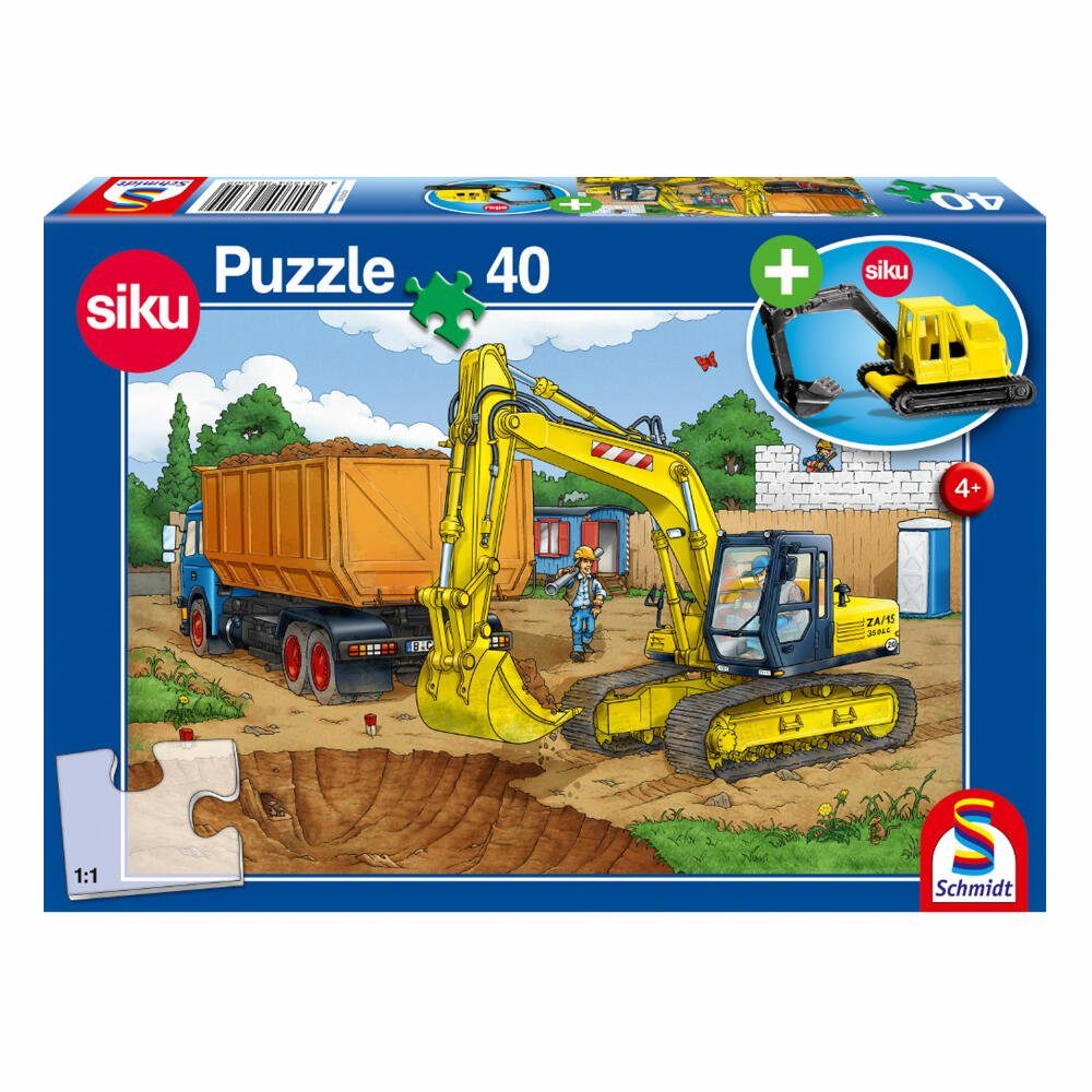 Spiele mit Schmidt Bagger, Puzzleteile Siku 40 Puzzle Bagger Baustelle