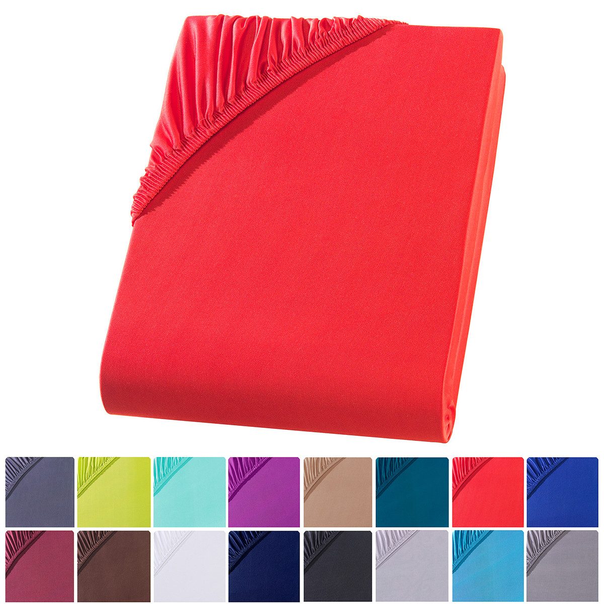 Visaggio Spannbettlaken Mikrofaser Spannbetttuch Bettlaken 90x200 140x200 180x200 200x220, Microfaser, Gummizug: rundum, viele Größen und Farben, Steghöhe 30 cm für Matratzenhöhen bis 22 cm