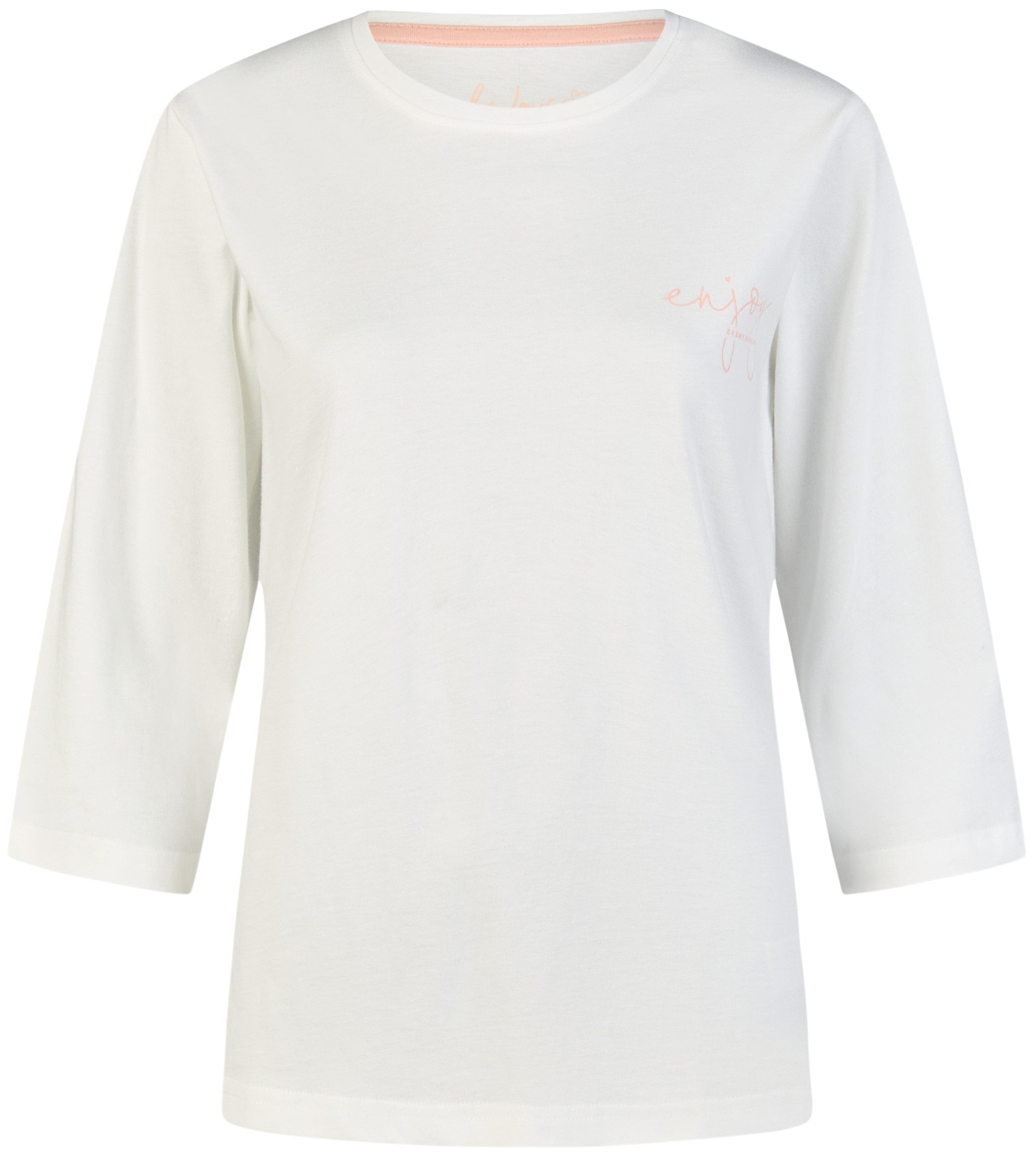 By Louise Pyjamaoberteil Lace Luxury (Packung, 1-tlg., 1-teilig) Damen Pyjamaoberteil 3/4 Arm Baumwolle T-Shirt