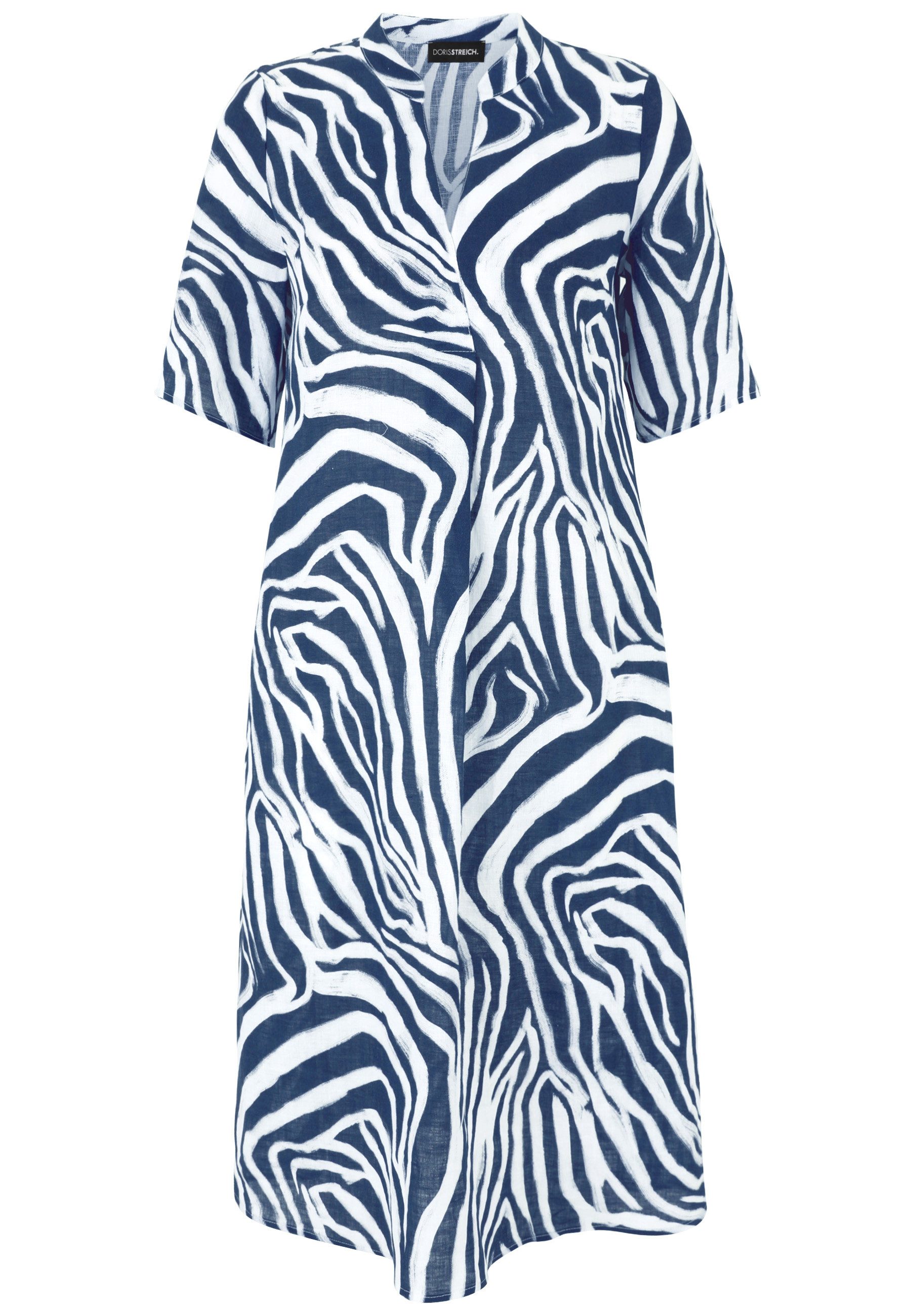 Doris Streich Sommerkleid aus Leinen mit Grafik-Print günstig online kaufen