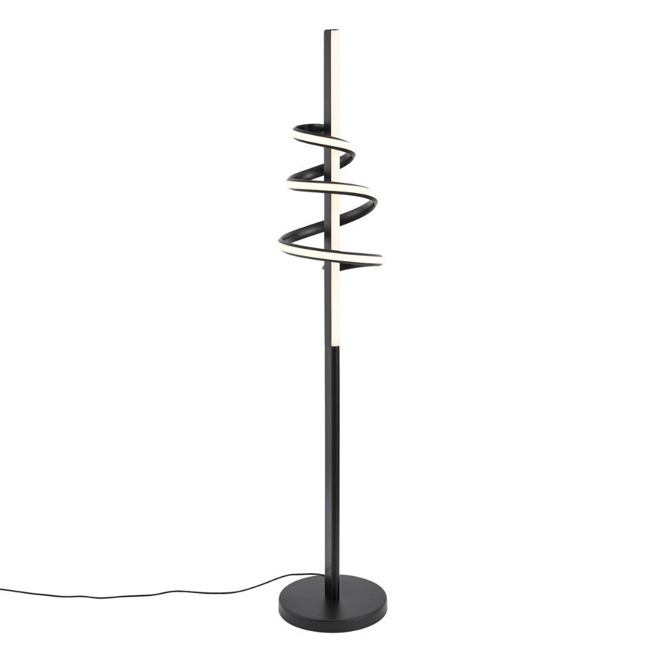 Qazqa Stehlampe Rolla, LED fest integriert, Extra-Warmweiß, QAZQA Stehlampe, integrated, Schwarz, Aluminium, Modern