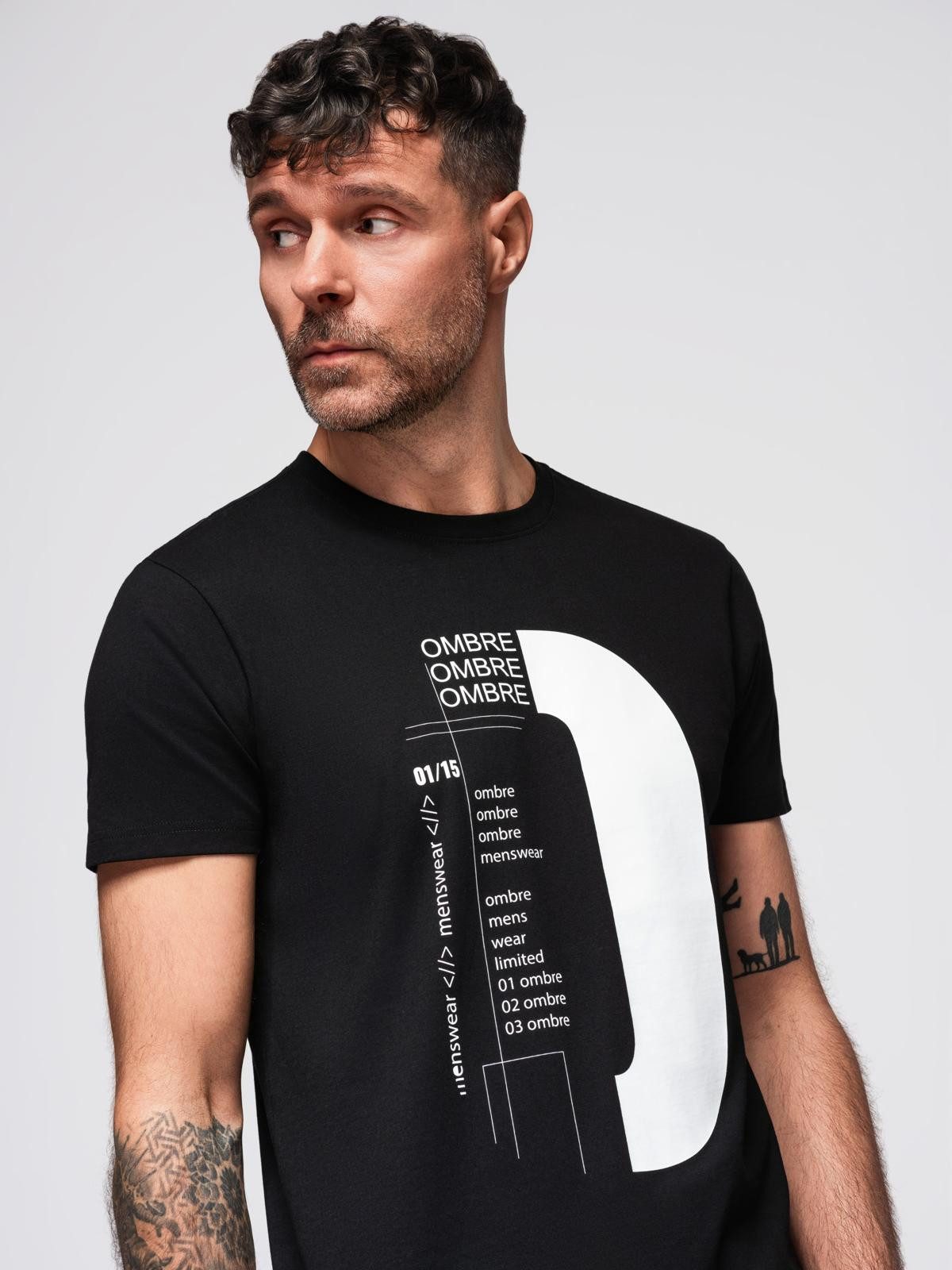 OMBRE Print-Shirt Herren-T-Shirt mit großem Print