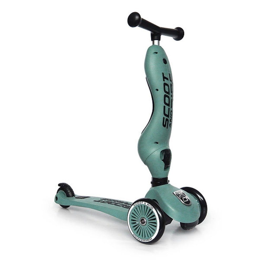 Scoot and Ride Dreiradscooter Highwaykick 1 Forest, Kinderroller, Scooter, Dreiradscooter, 2in1 Kickboard, mit Sitz, Grün – Bild 3 von 3
