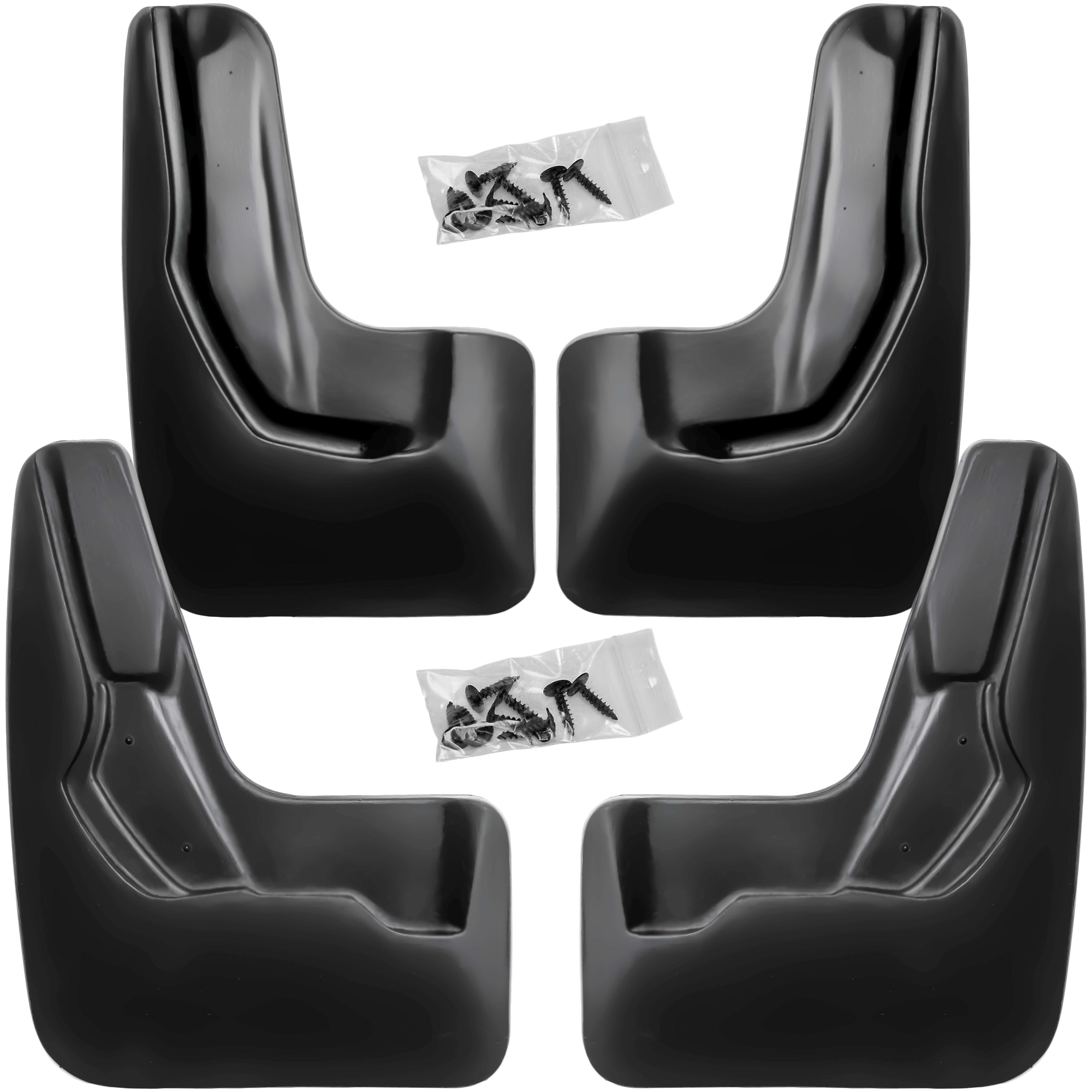 RECAMBO Kfz-Schmutzfänger Set vorne + hinten für Mercedes-Benz A-Klasse, W176, BJ 2012-2018, 4-tlg., Spritzschutz, TPE - Kunststoff-Gummi, Flexibel, stoß-und bruchfest