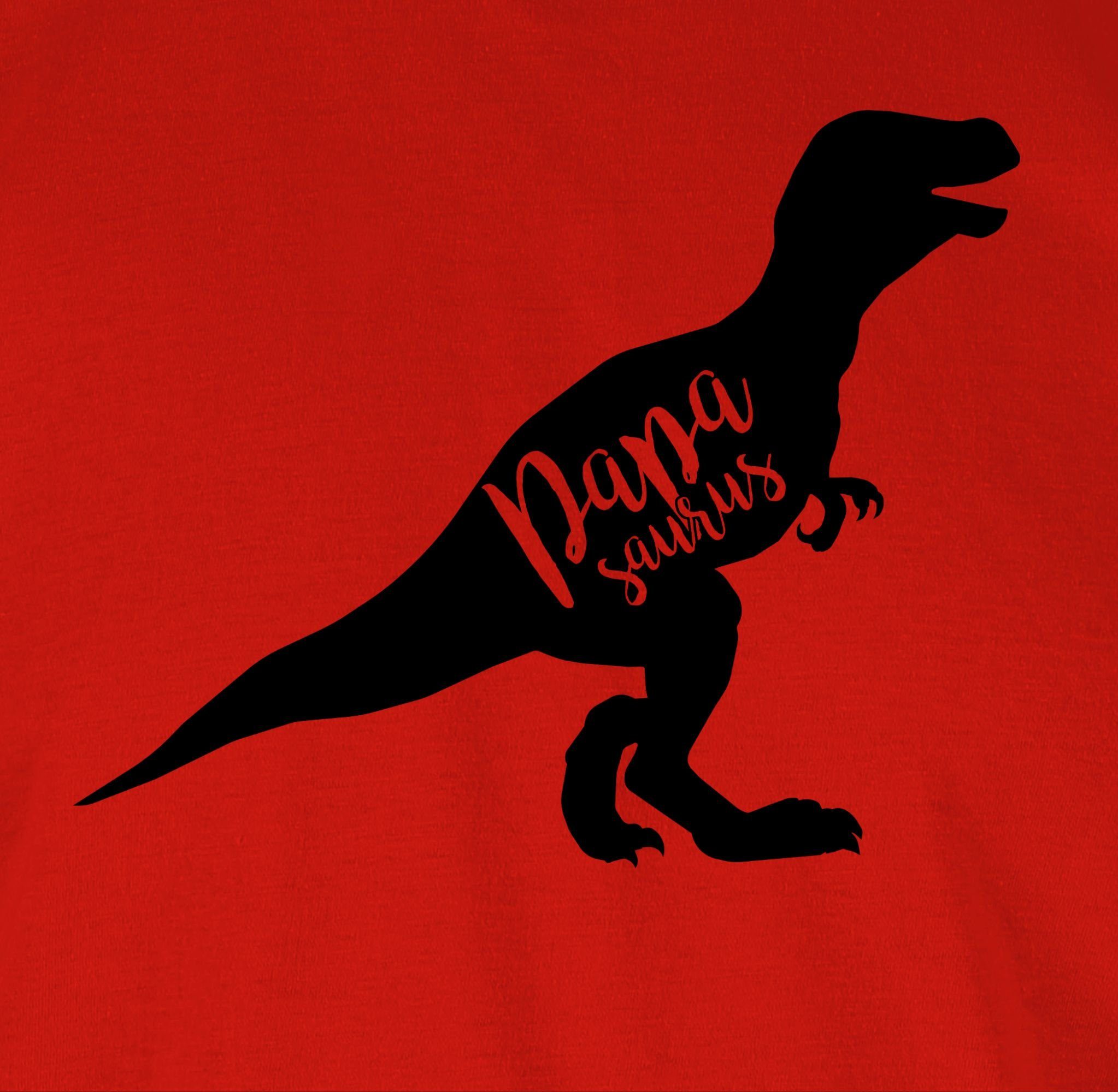 Shirtracer T-Shirt Papasaurus Geschenk Vatertag Rot Papa für 3