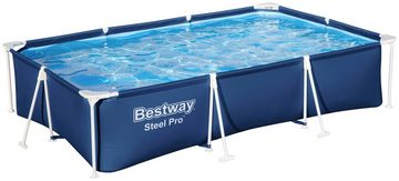 Bestway Framepool Steel Pro™ (Set), 300x201x66 cm,mit Filterpumpe, dunkelblau