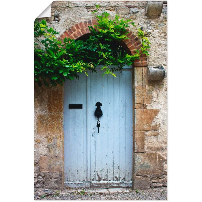 Artland Wandbild Alte Tür in Südfrankreich Fenster & Türen (1 St) als Alubild Leinwandbild Wandaufkleber oder Poster in versch. Größen