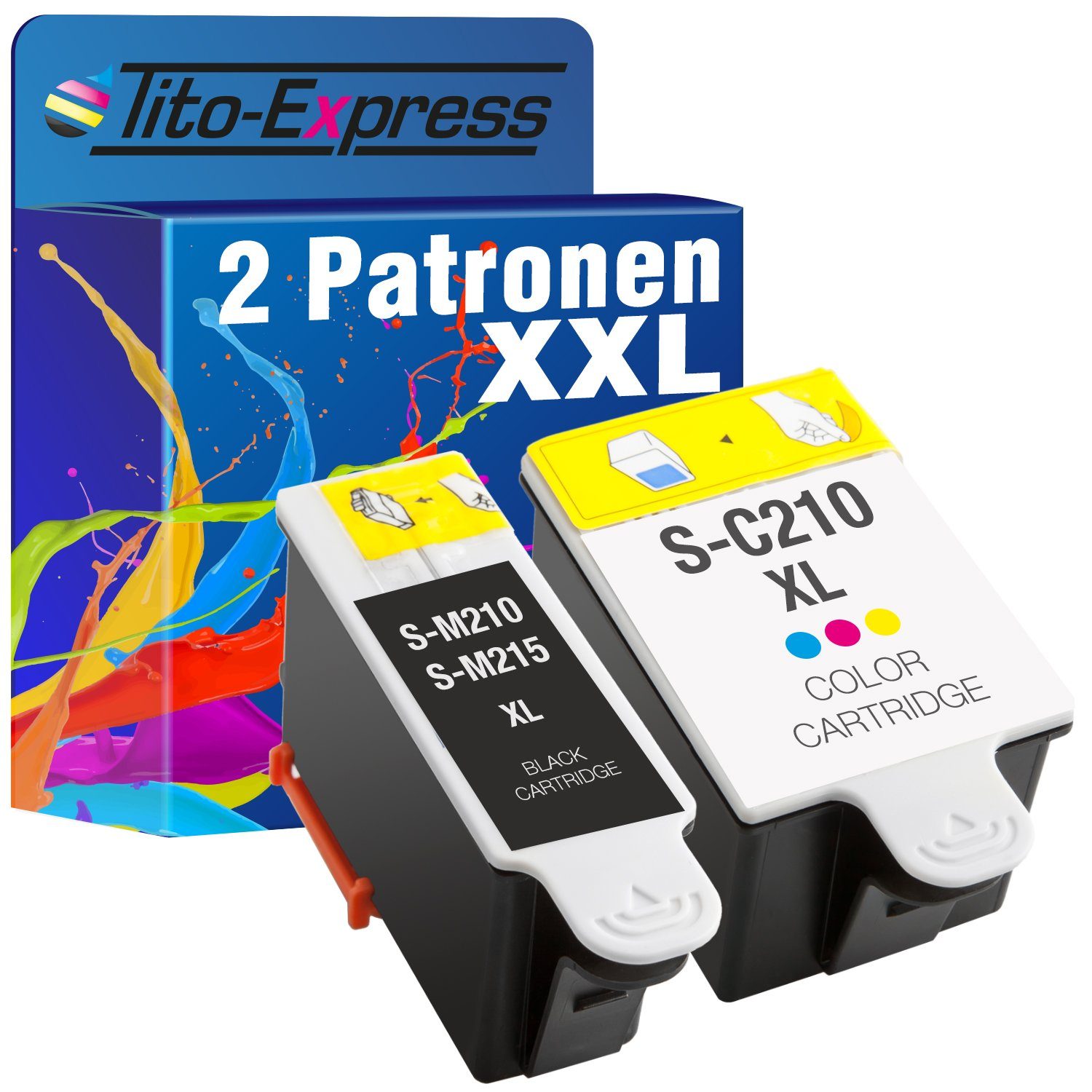 Tito-Express 2er Set Samsung Ink-M210 (für Samsung M Series CJX-2000FW) ersetzt CJX-1000 Ink CJX-1000 210 CJX-1050W Tintenpatrone SamsungInkM210