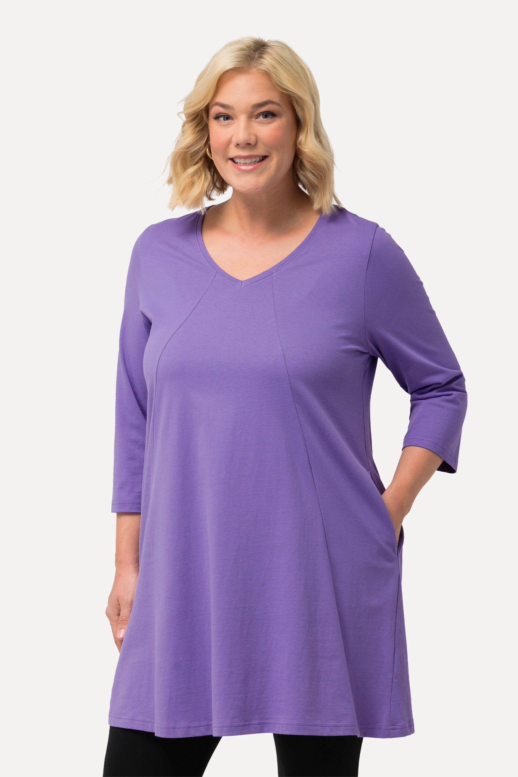 Ulla Popken Longshirt Longshirt Ziernähte A-Linie günstig online kaufen