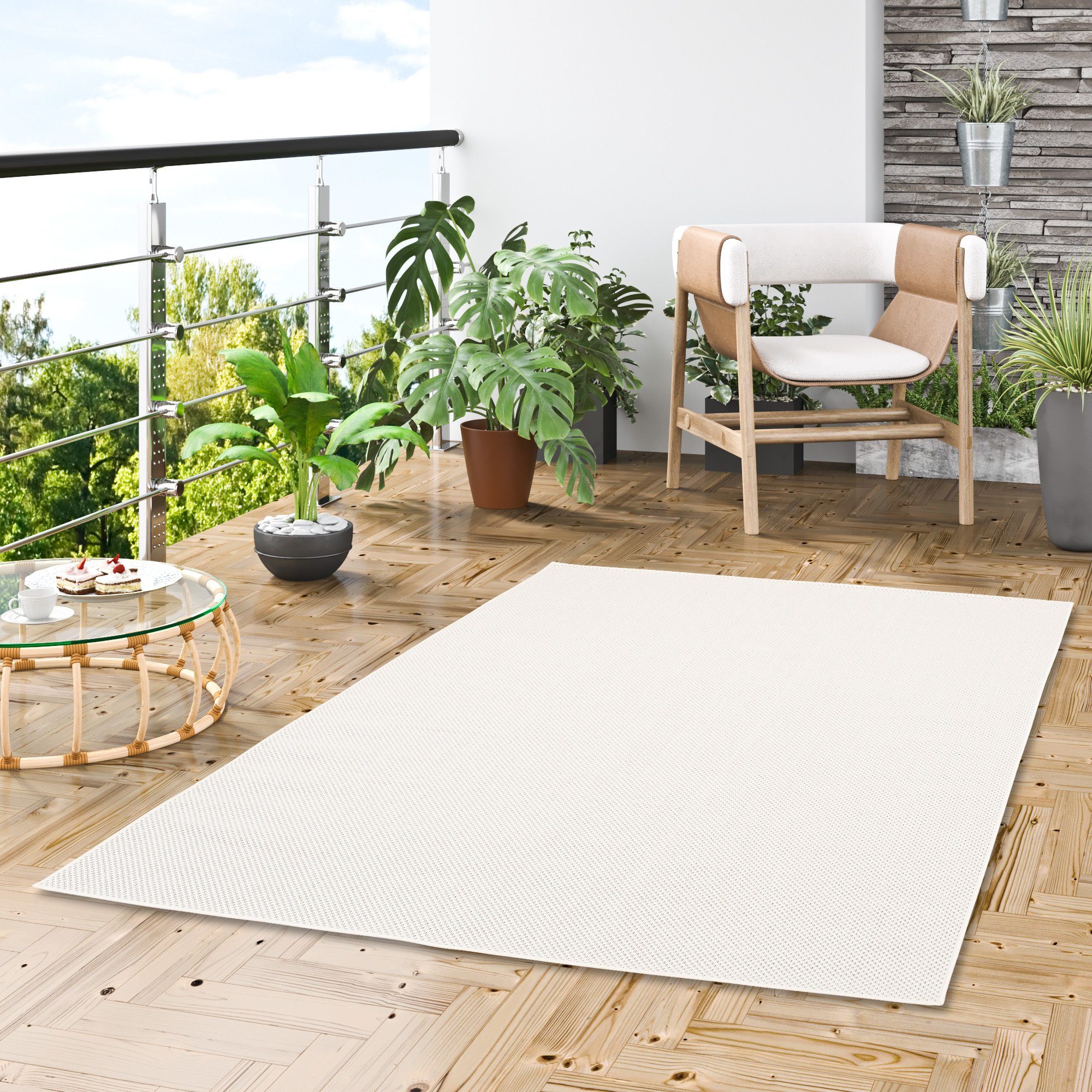 Pergamon Outdoorteppich In & Outdoor Teppich Flachgewebe Valencia Mix, Rechteckig, Höhe: 4 mm