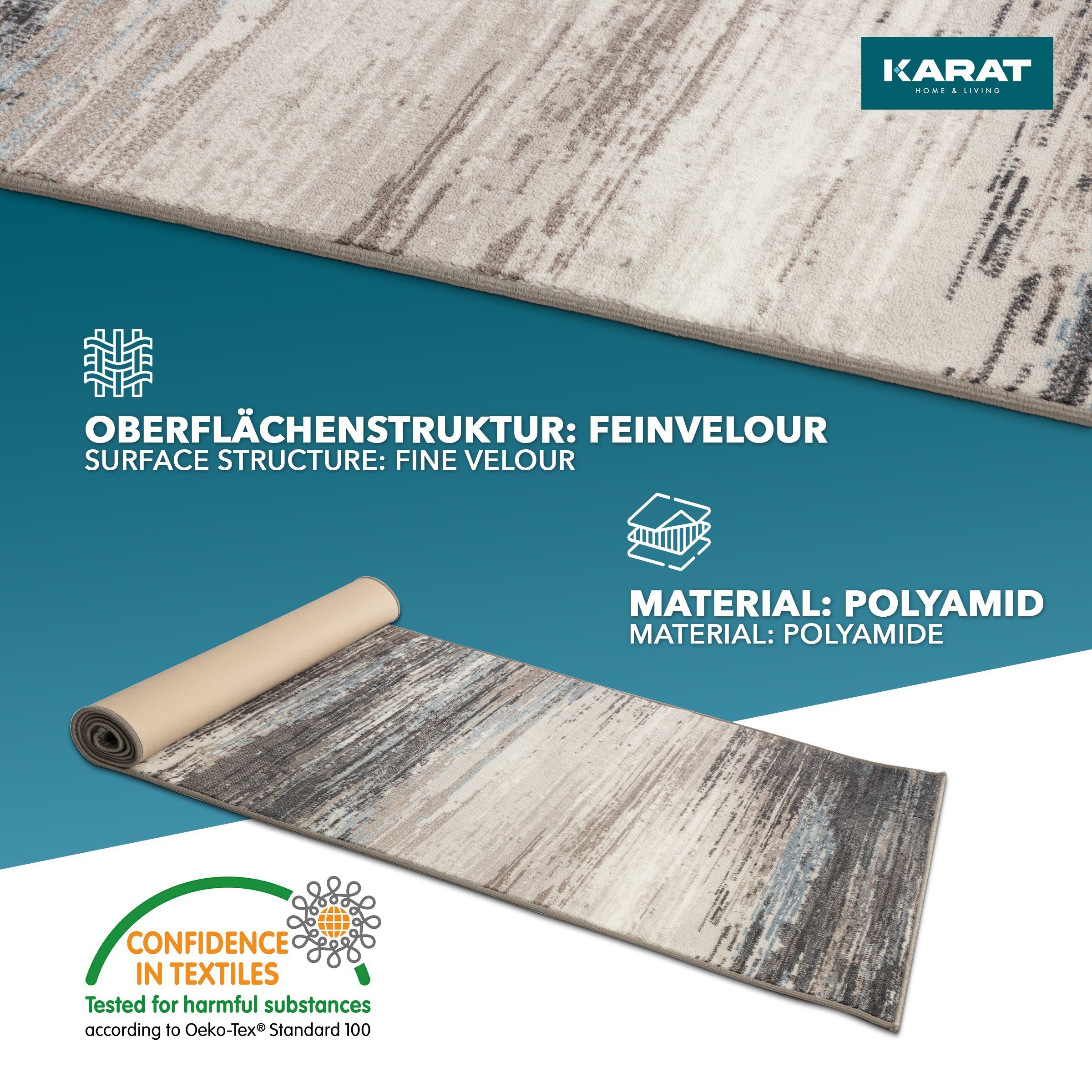 Karat Designteppich Teppich-Läufer Archway, Rutschhemmend