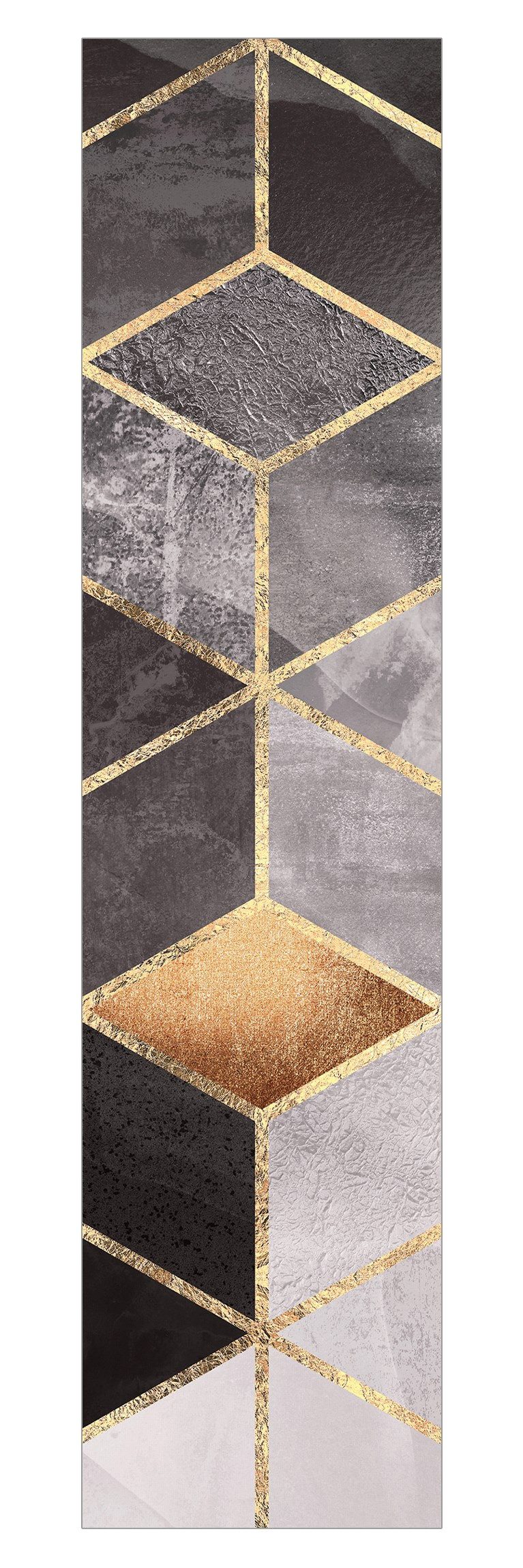 Schiebegardine Flächenvorhang blickdicht Schwarz Weiß Geometrie