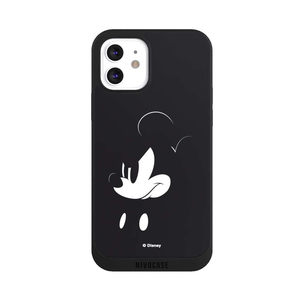 NIVOCASE Handyhülle Mickey Mouse Offizielles Lizenzprodukt Disney Mickey Mouse - Mad, Apple iPhone 12 Handyhülle Hülle NIVOpure Case Schwarz