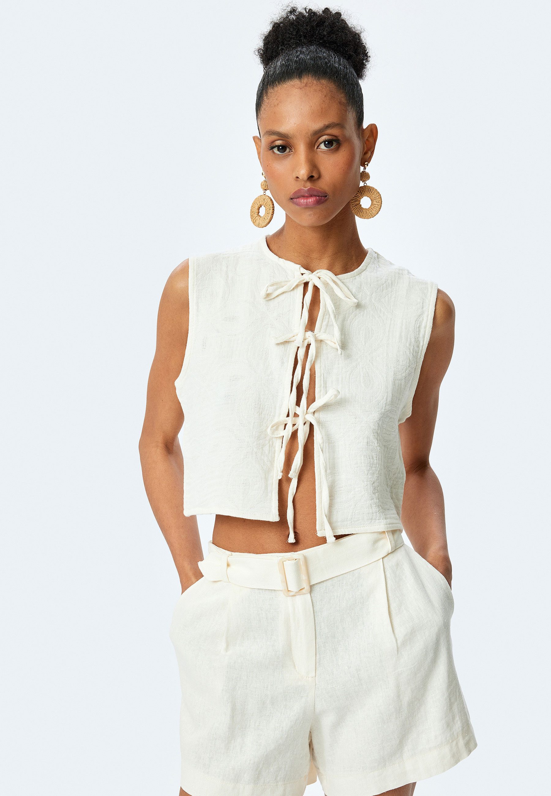 Koton Anzugweste Rundhalsausschnitt Mit Einbanddetail Anzugweste