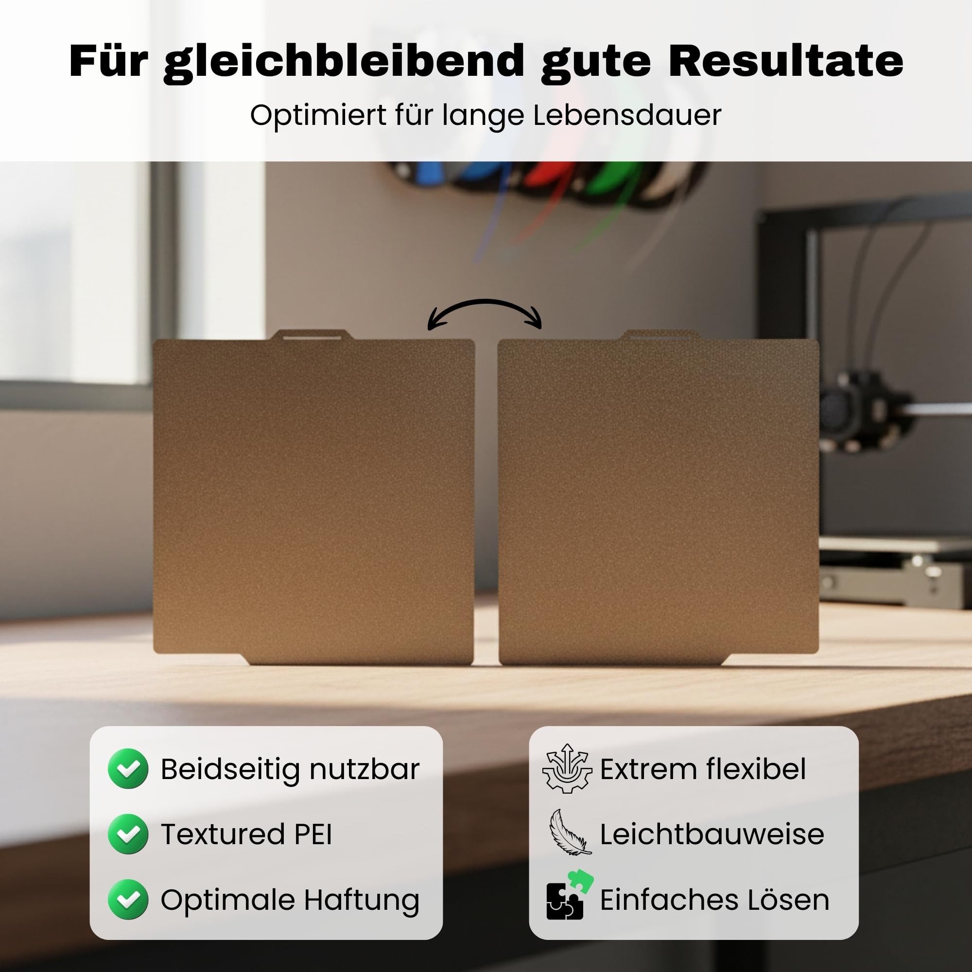 TronicXL 3D-Drucker 2X passend für Bambulab Druckplatte 3D Drucker Zubehör P1S P2S A1 PEI, für Bambu Lab PEI Platte