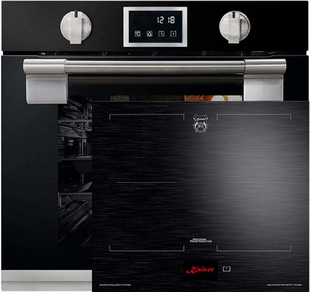Kaiser Küchengeräte Backofen-Set Herd Set Autark Einbau Backofen 79L Pyrolyse SOFTCLOSE-System 11 Fkt. Temperatursonde mit Induktionskochfeld 60 cm FREE ZONE mit 2 FLEX Induktions-Zonen TFT Display EH 6338 S+KCT 6140 FI.., mit 1-fach-Teleskopauszug