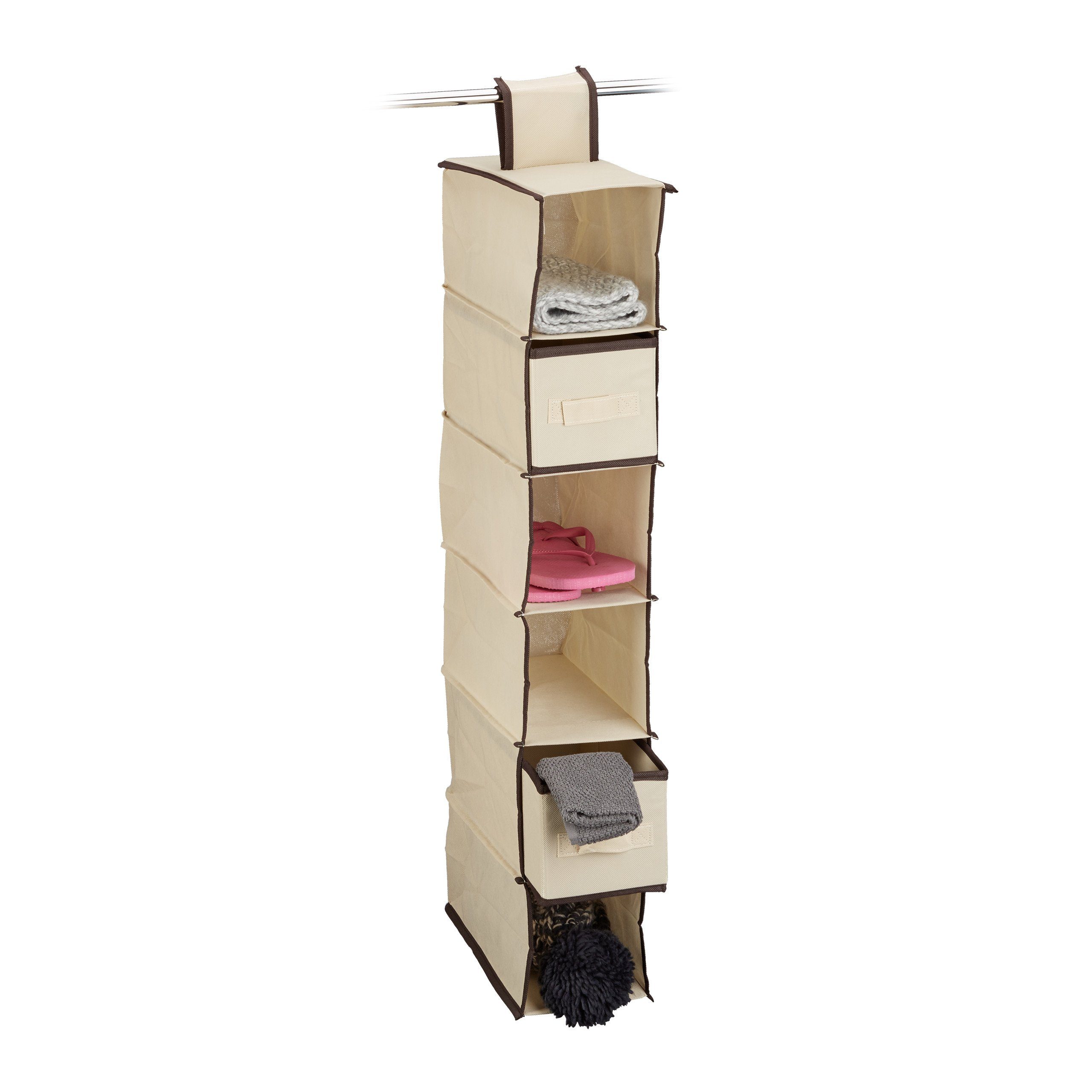 relaxdays Hängeregal Hängeregal für Kleiderschrank, Beige