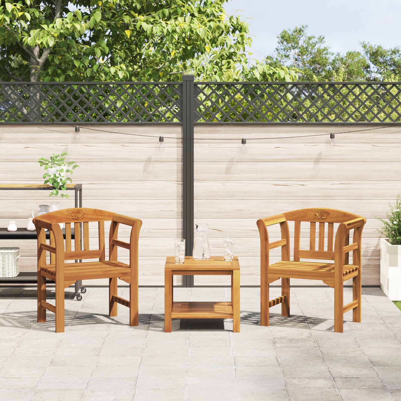 vidaXL Gartenbank Rosenbank Natur 68,5 x 46 x 82,5 cm Massivholz