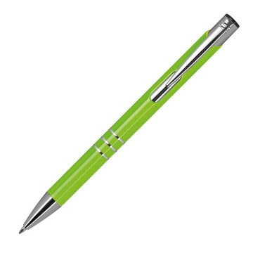 Livepac Office Kugelschreiber 10 Kugelschreiber aus Metall / vollfarbig lackiert / Farbe: hellgrün