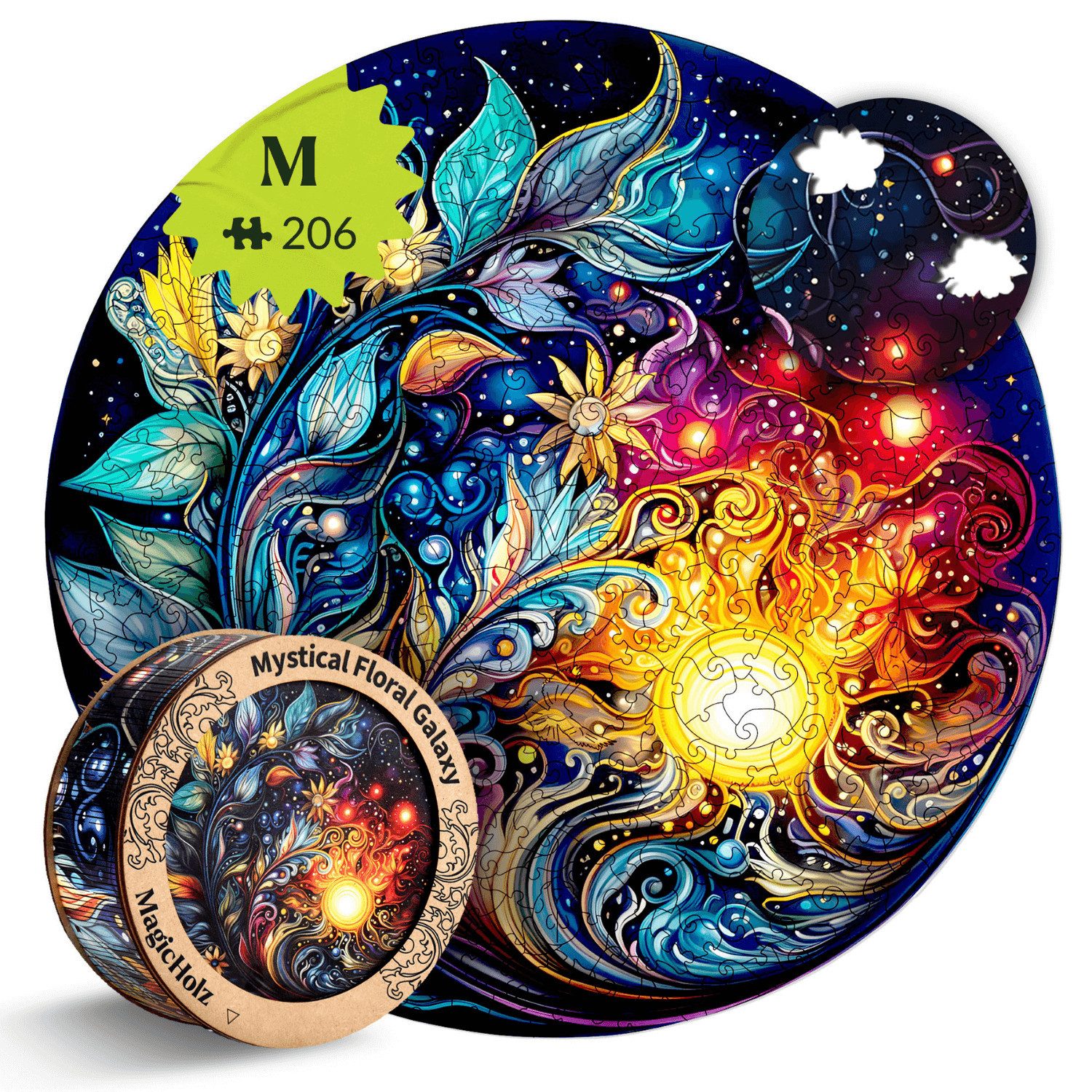 MagicHolz Puzzle MagicHolz Mystische Blumen Galaxie Mandala Holzpuzzle, 206 günstig online kaufen