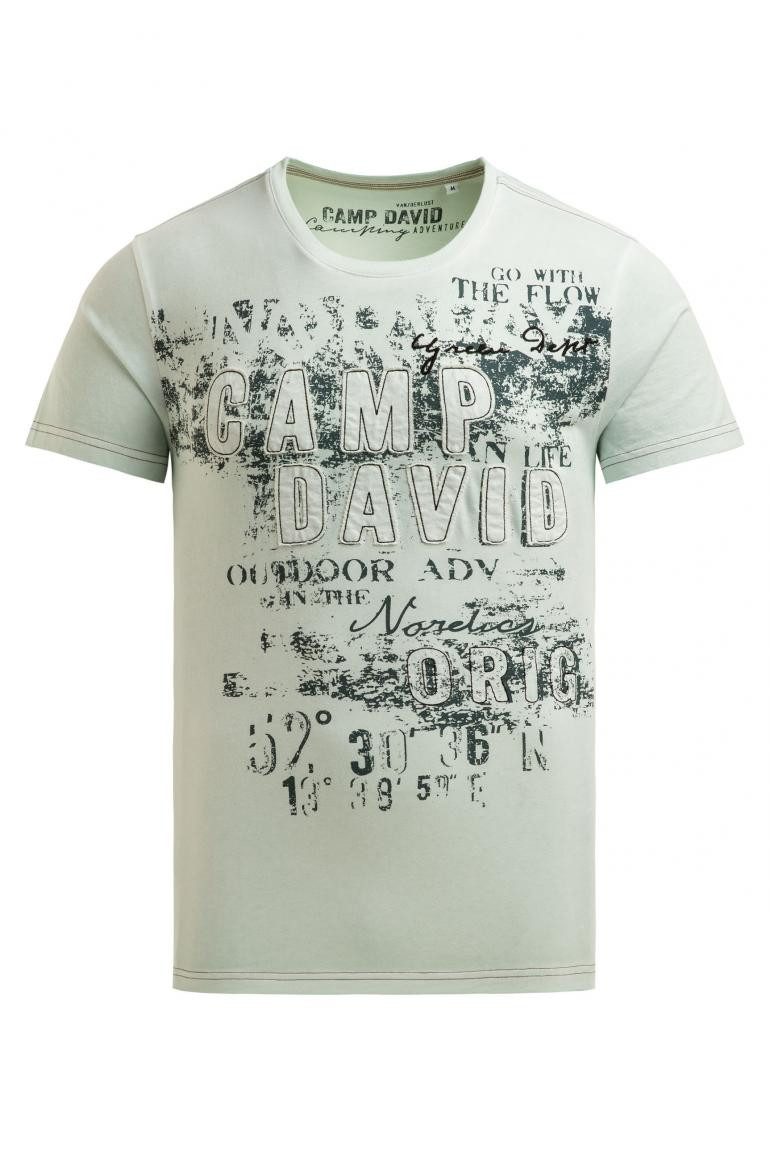 T-Shirt im Used Look mit Logo-Applikationen