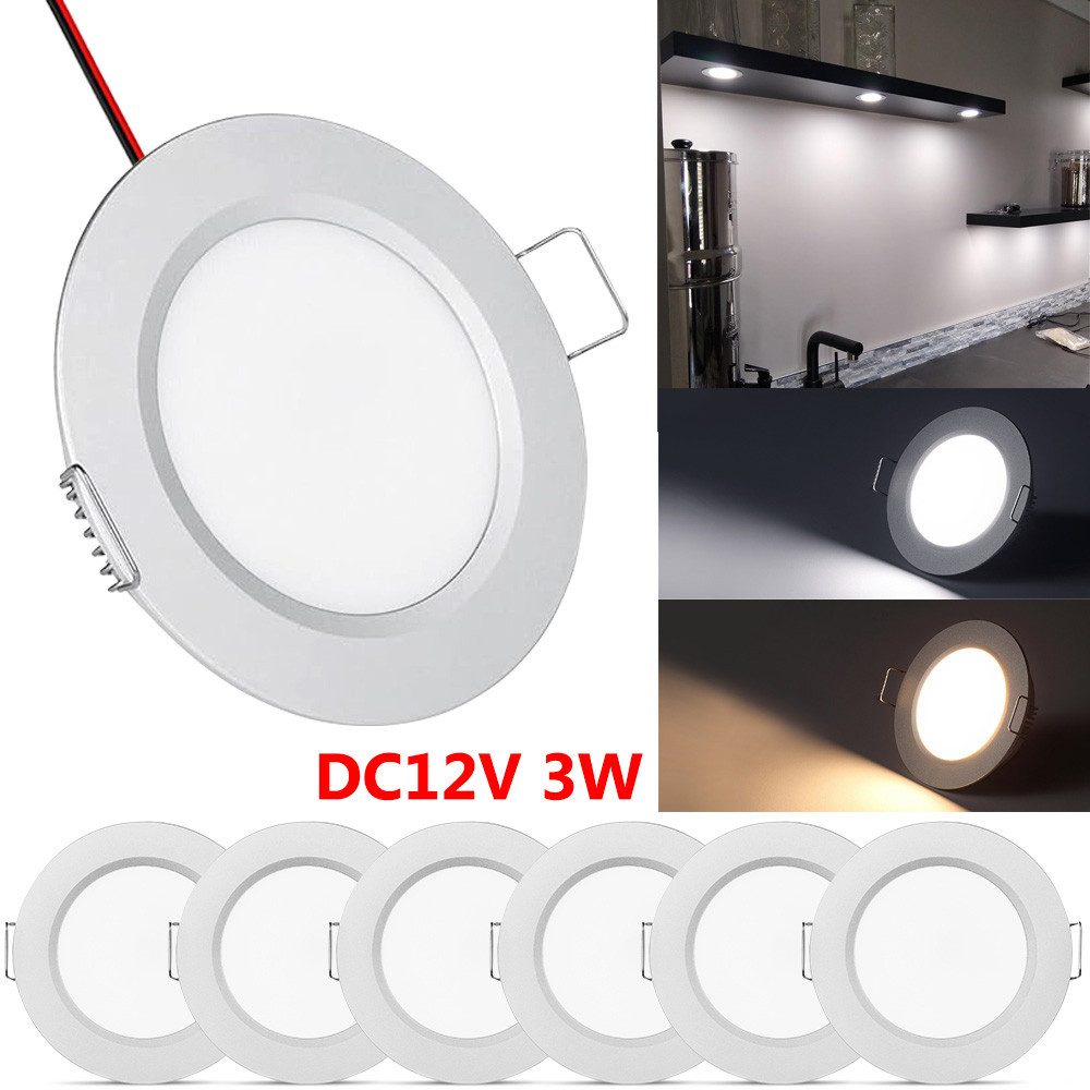 Lapalife LED Deckenleuchte 12V Einbaustrahler Ultra Flach Vollaluminium, Panel Licht Einbauspots, LED fest integriert, Deckenstrahler Für Wohnmobil Boot Yacht Campingwagen Schrank